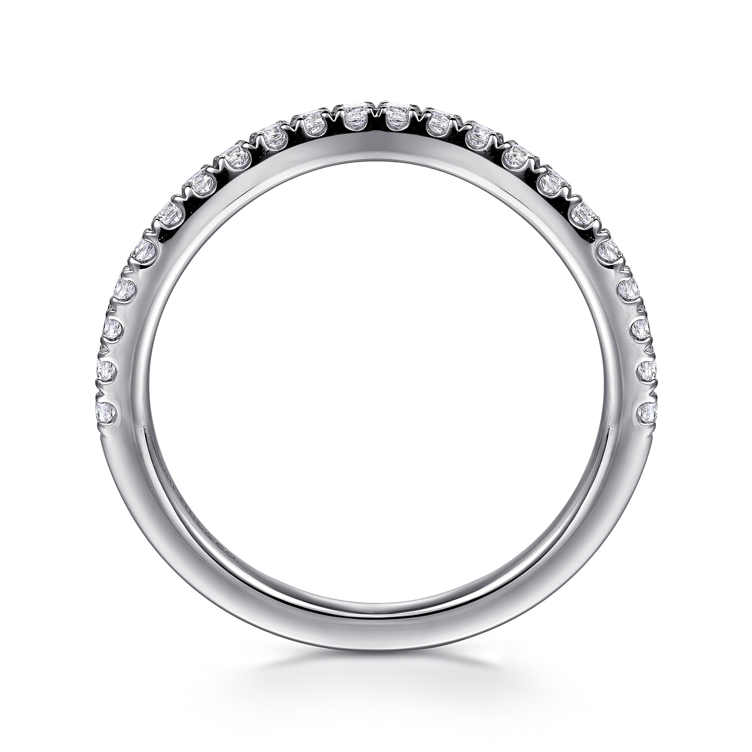 Diamond Wedding Band in 14K White Gold, photograph 2