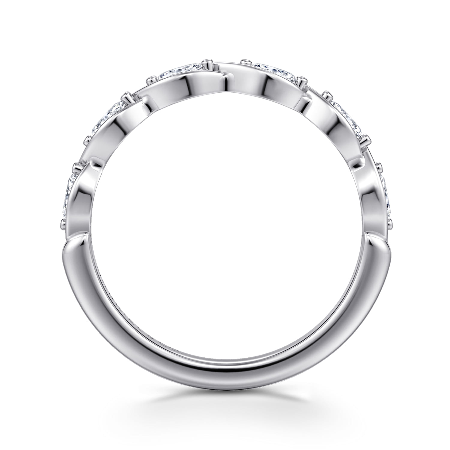 Diamond Matching Wedding Band in 14K White Gold, photograph 2