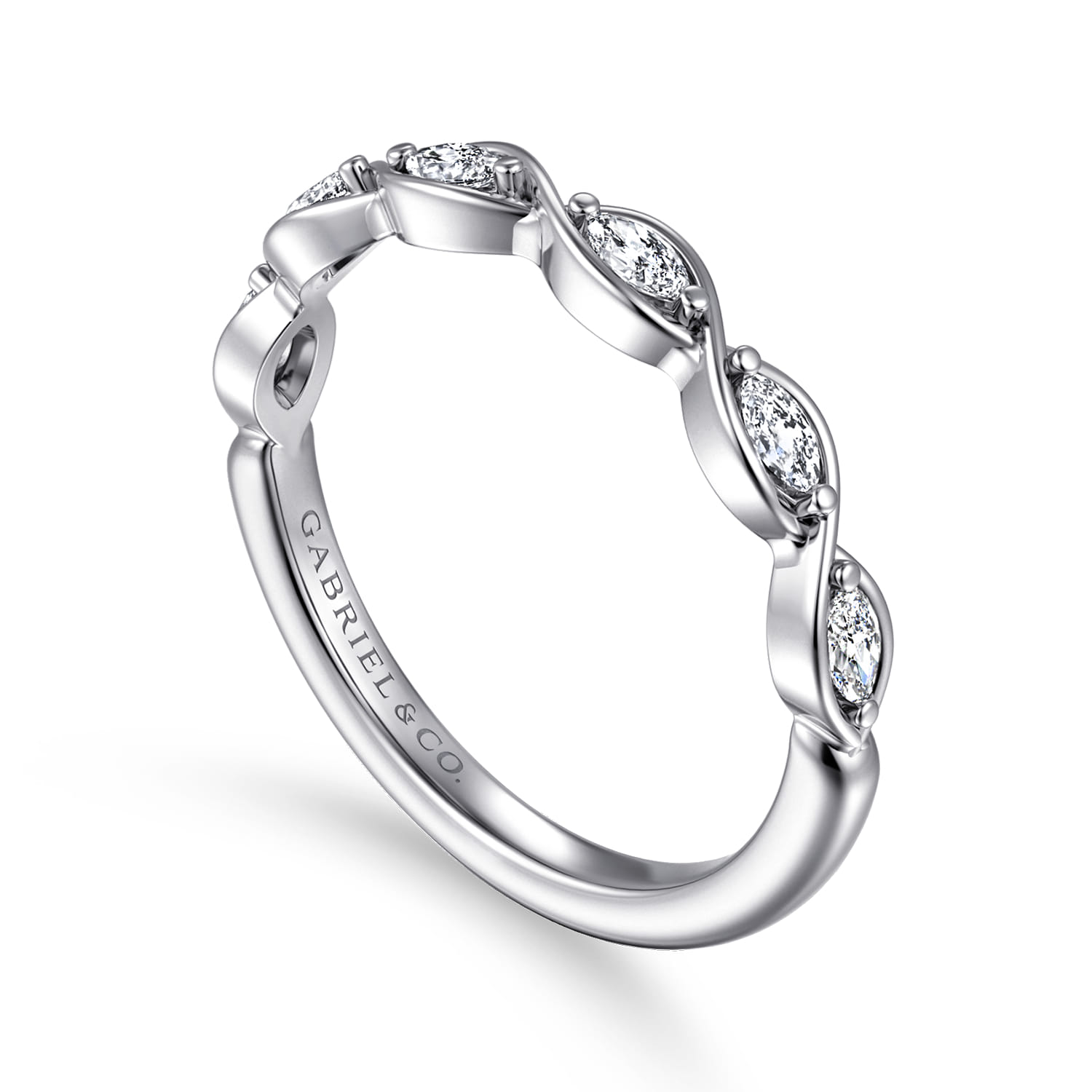 Diamond Matching Wedding Band in 14K White Gold, photograph 3