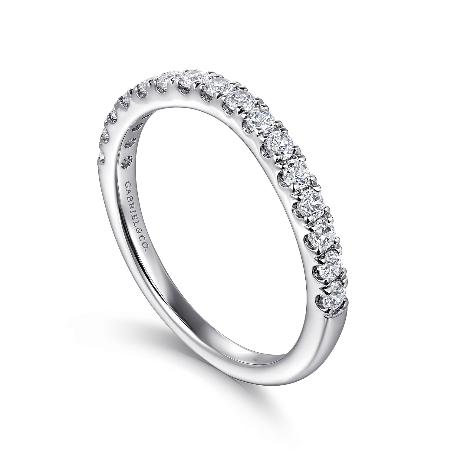Diamond Wedding Band in 14K White Gold, photograph 3