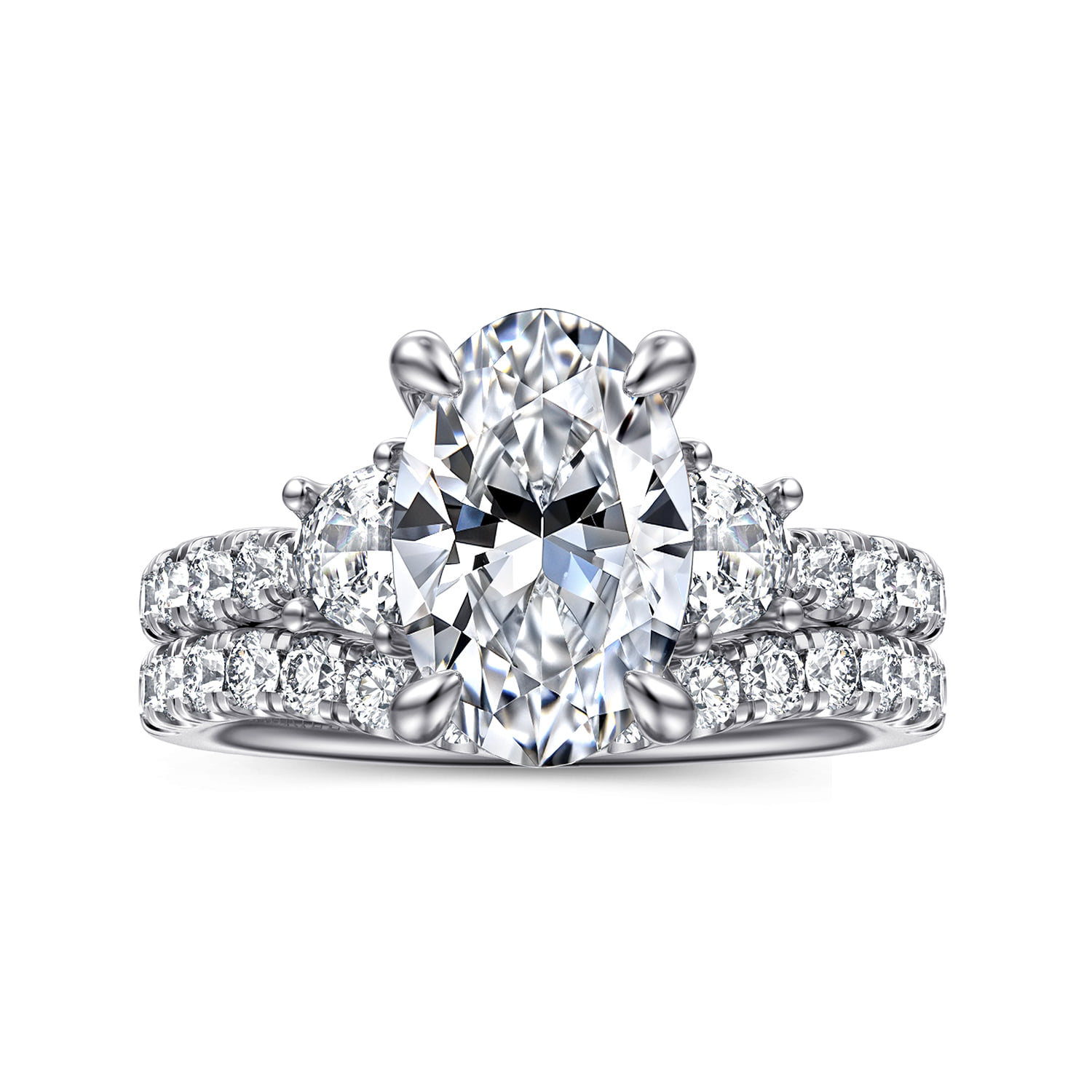 Diamond Matching Wedding Band in 14K White Gold, photograph 4