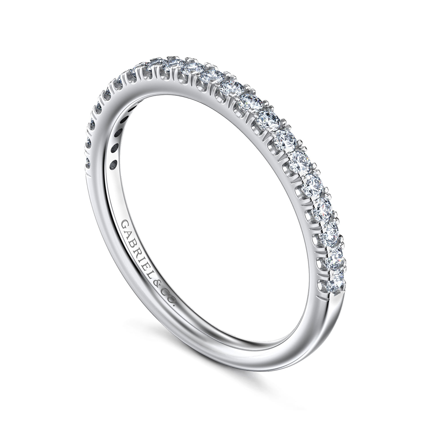 Diamond Matching Wedding Band in 14K White Gold, photograph 3