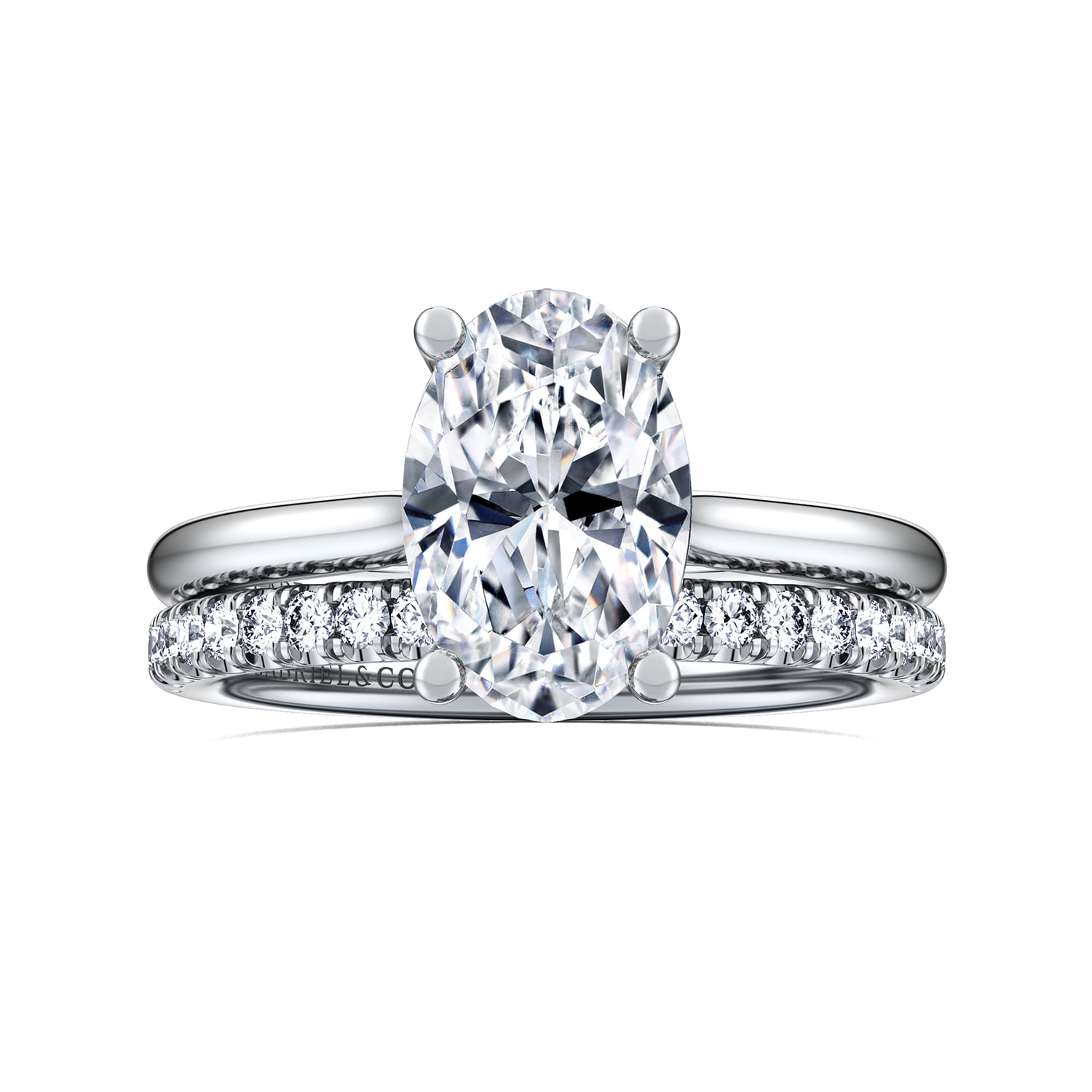Diamond Matching Wedding Band in 14K White Gold, photograph 4