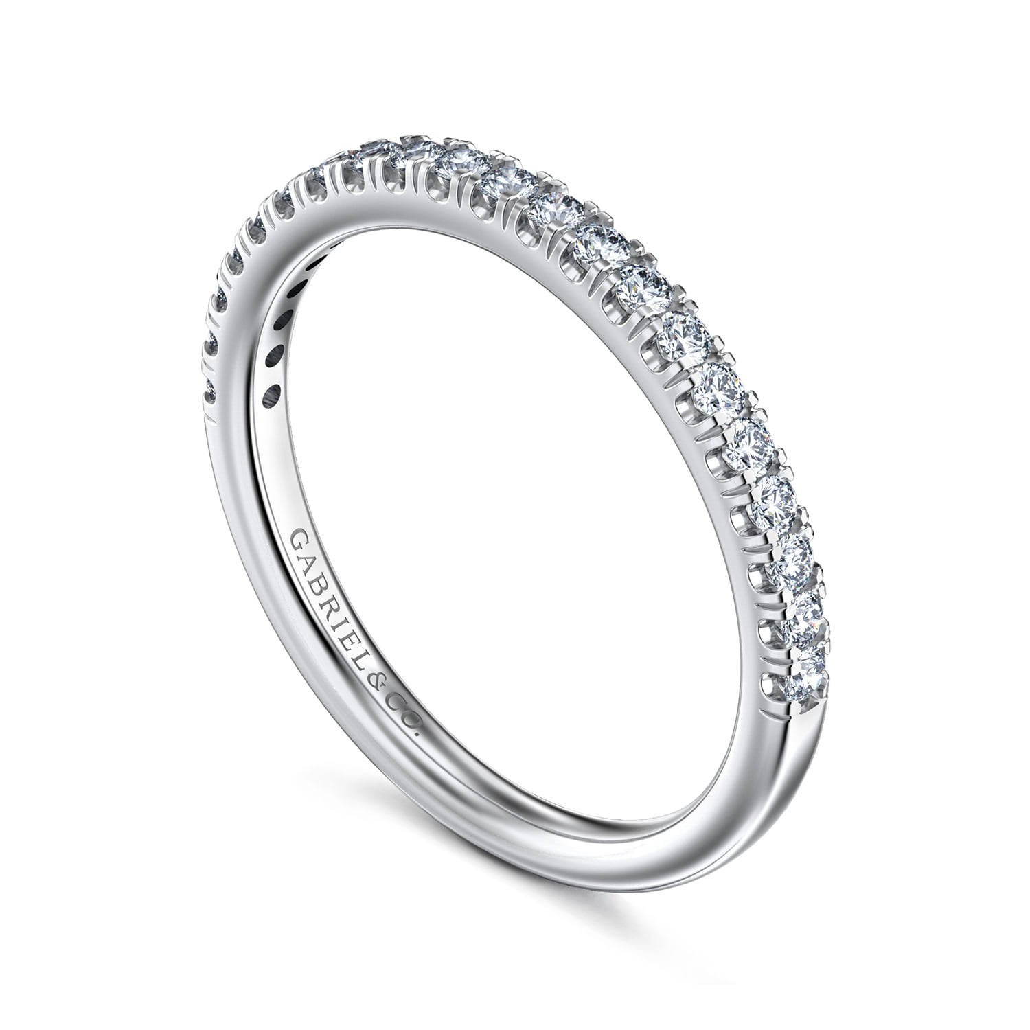 Diamond Matching Wedding Band in 14K White Gold, photograph 3
