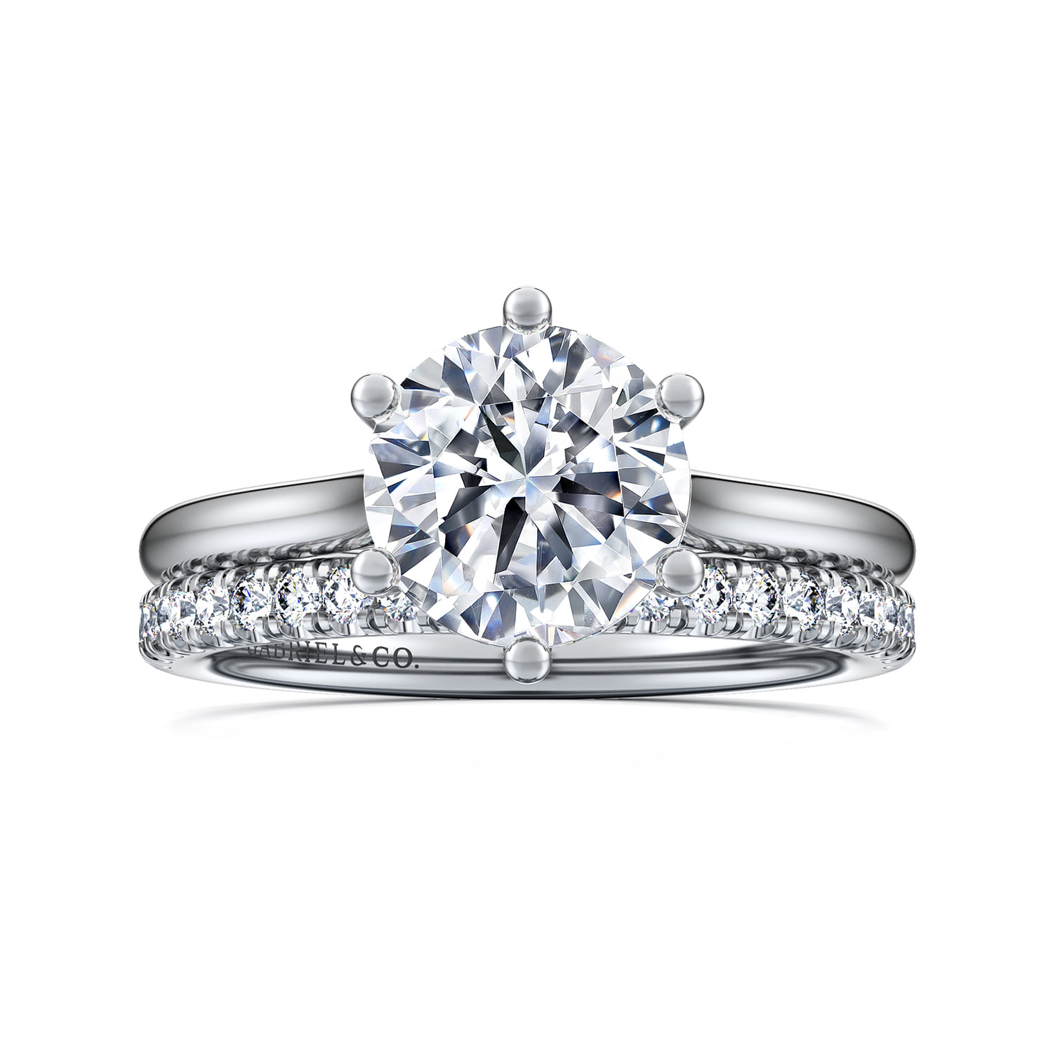 Diamond Matching Wedding Band in 14K White Gold, photograph 4