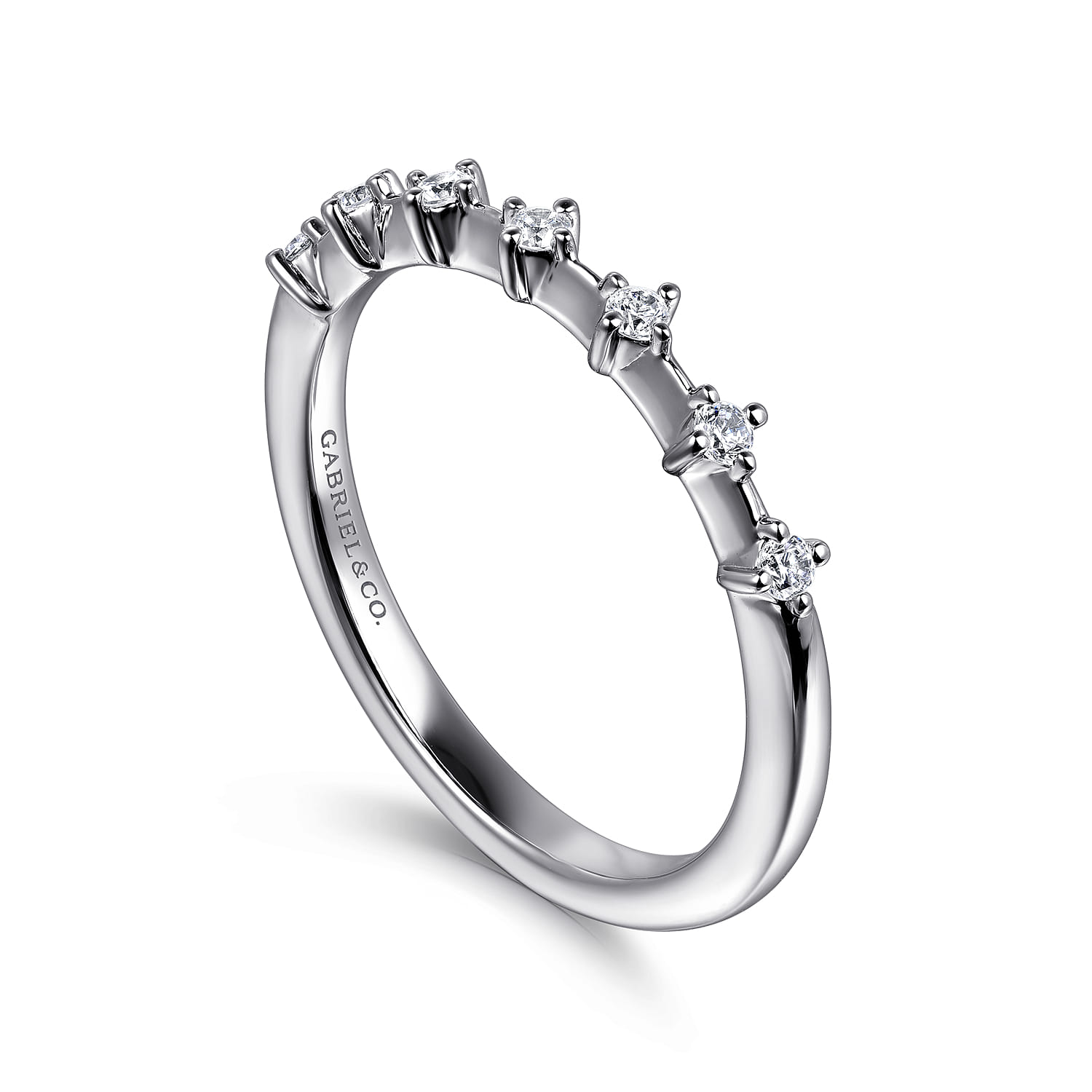 Diamond Wedding Band in 14K White Gold, photograph 3