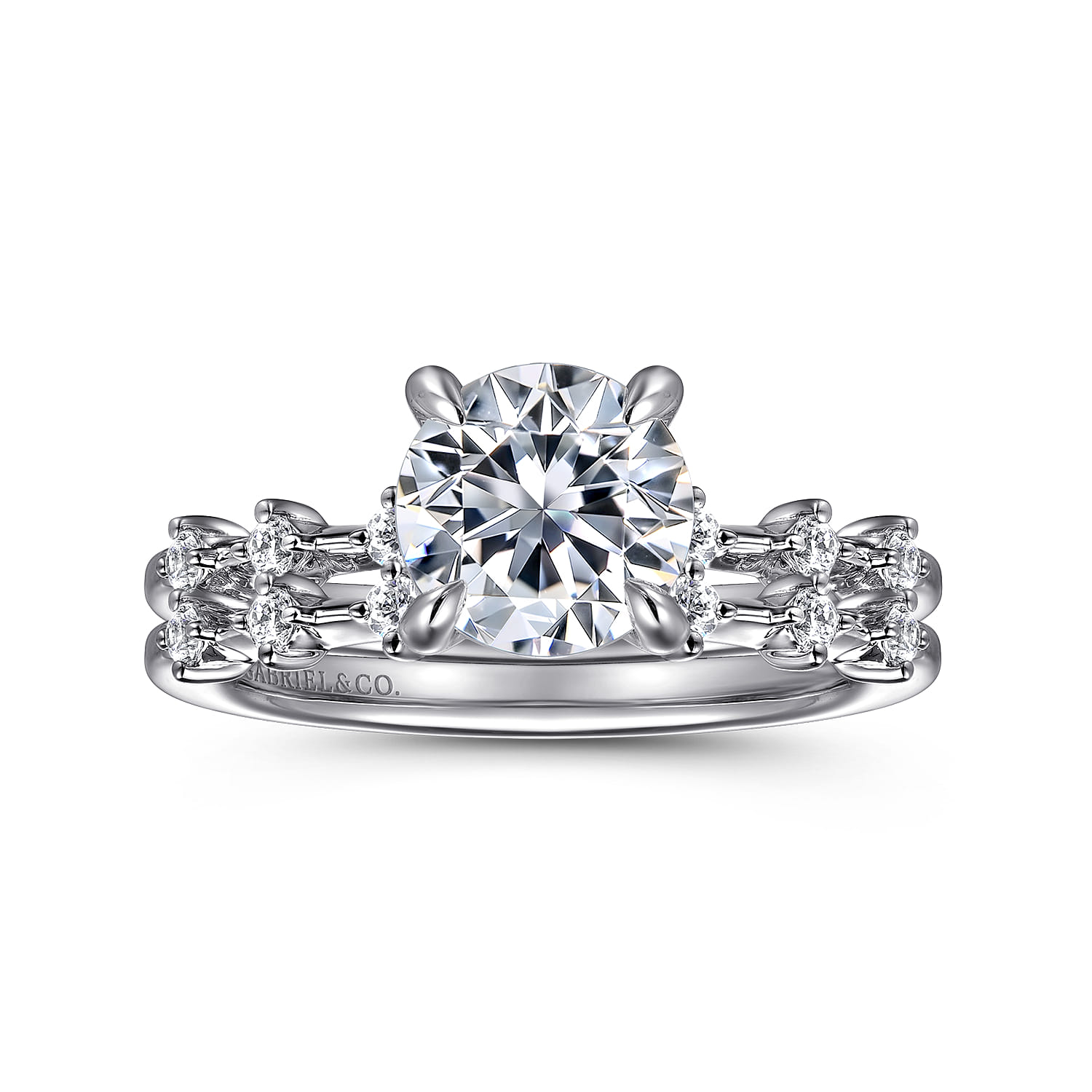 Diamond Wedding Band in 14K White Gold, photograph 4