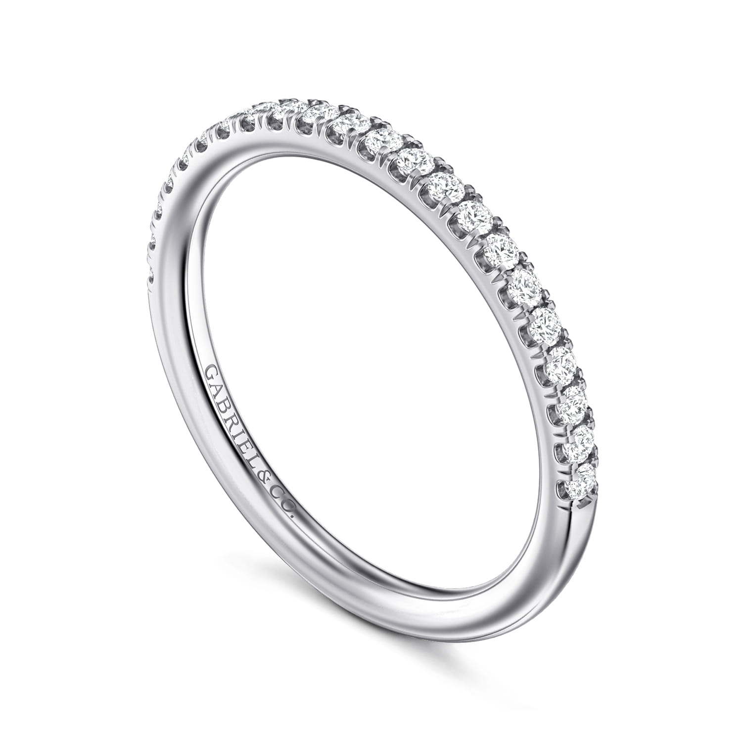 Diamond Matching Wedding Band in 14K White Gold, photograph 3