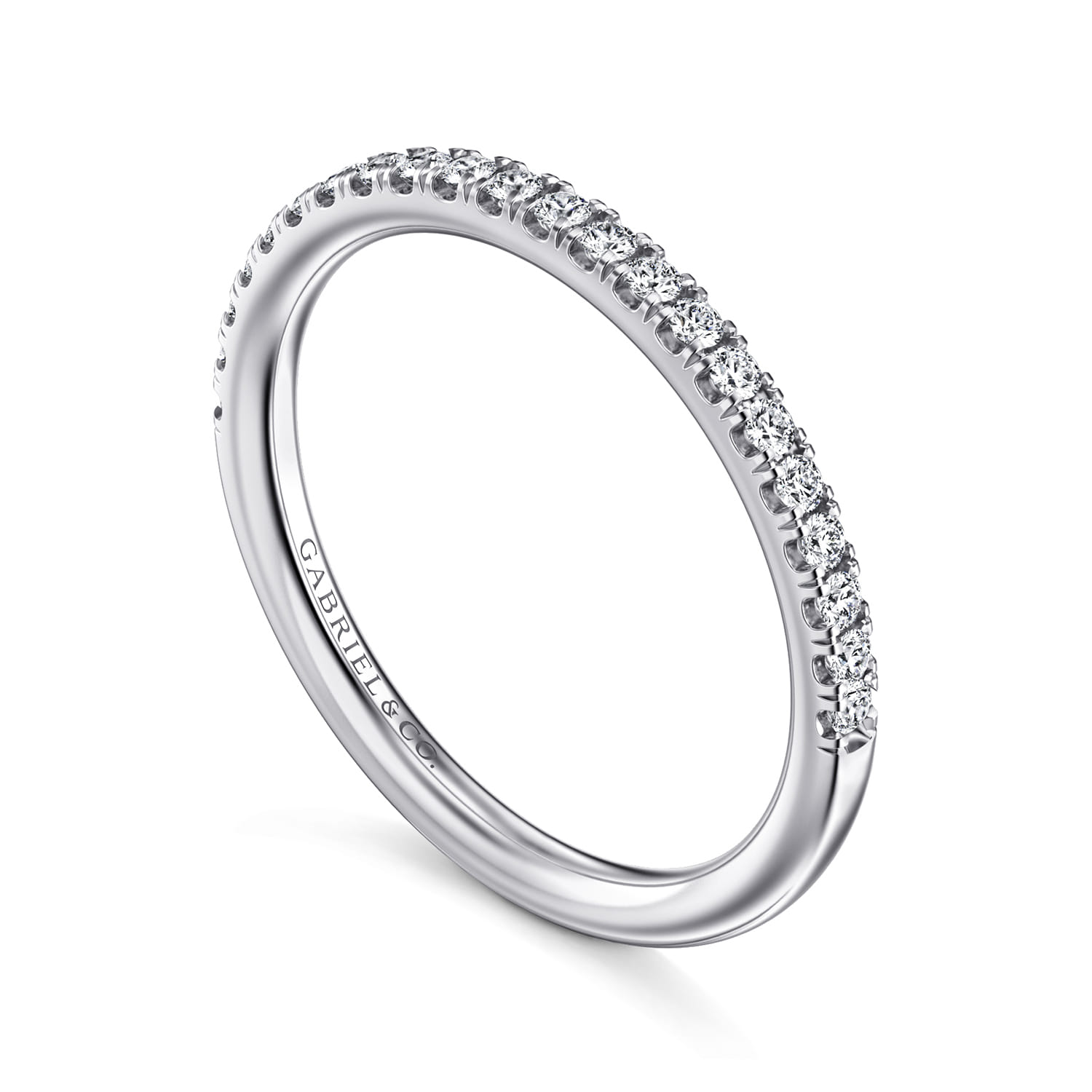 Diamond Matching Wedding Band in 14K White Gold, photograph 3
