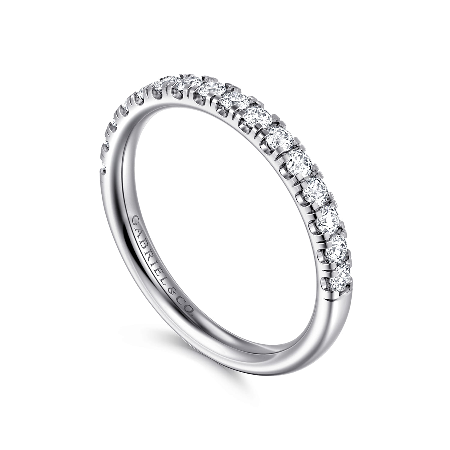 Diamond Wedding Band in 14K White Gold, photograph 3