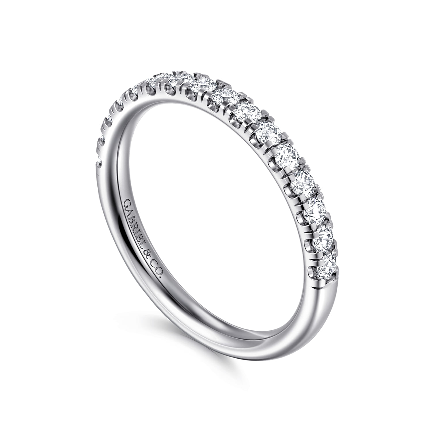 Diamond Matching Wedding Band in 14K White Gold, photograph 3