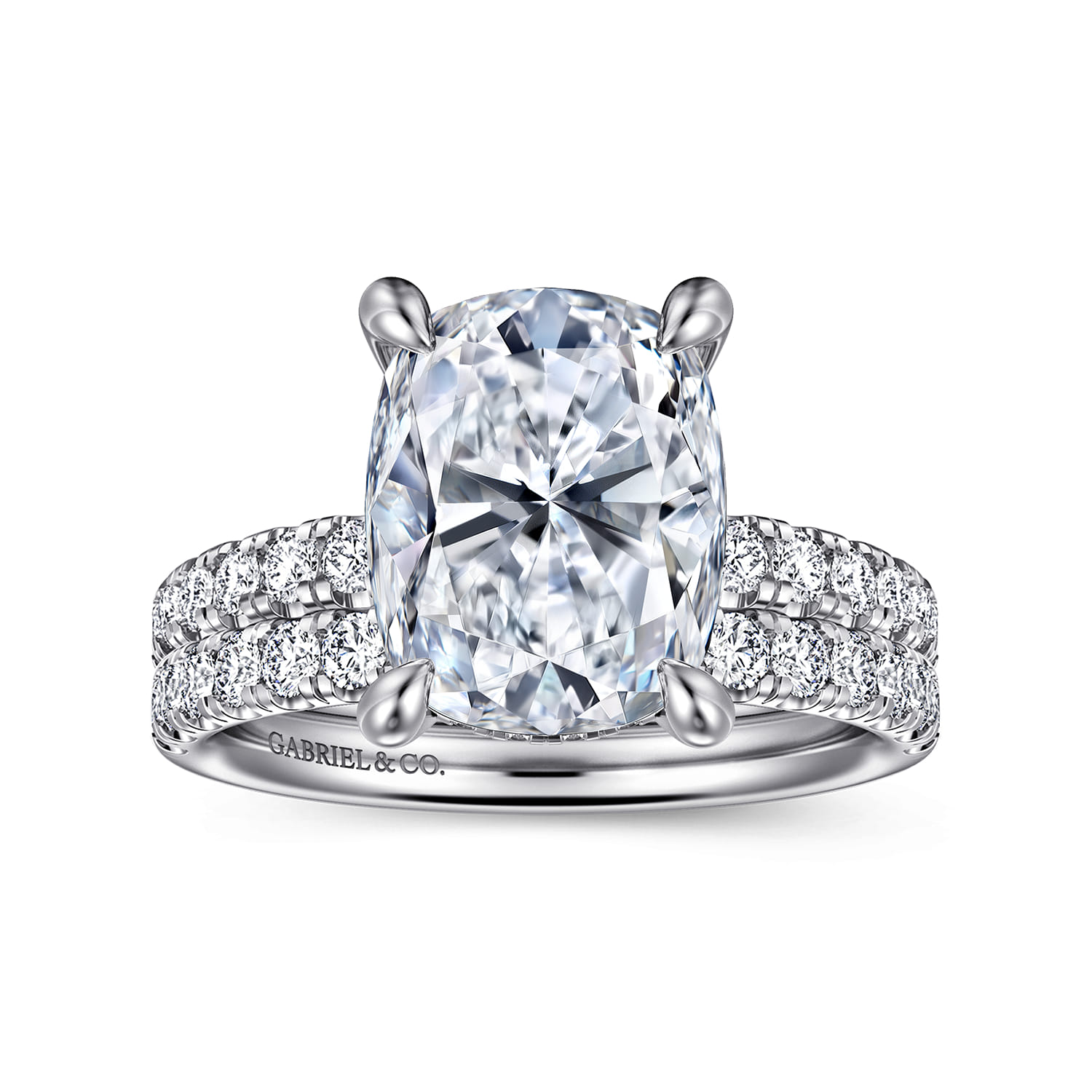Diamond Matching Wedding Band in 14K White Gold, photograph 4