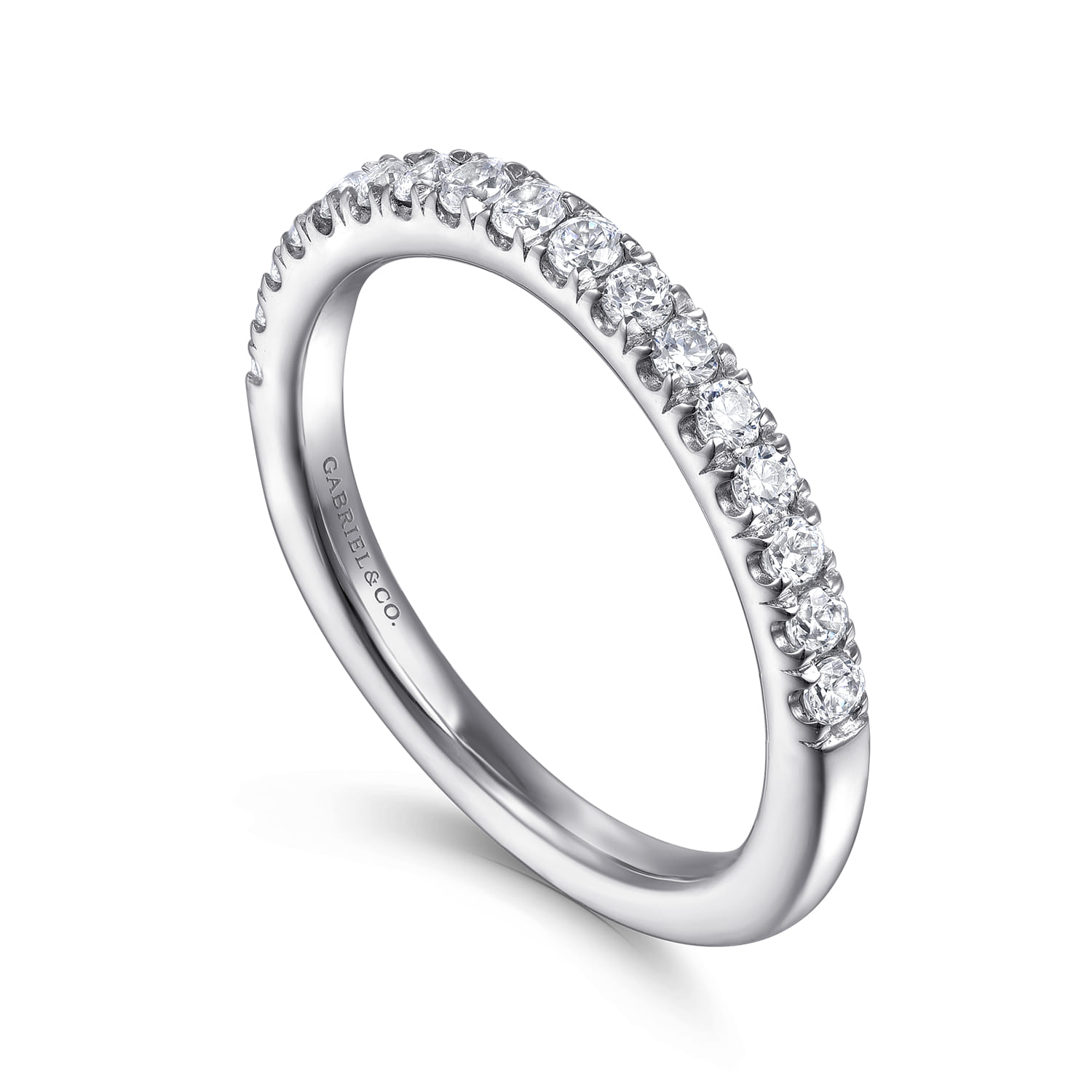 Diamond Wedding Band in 14K White Gold, photograph 3