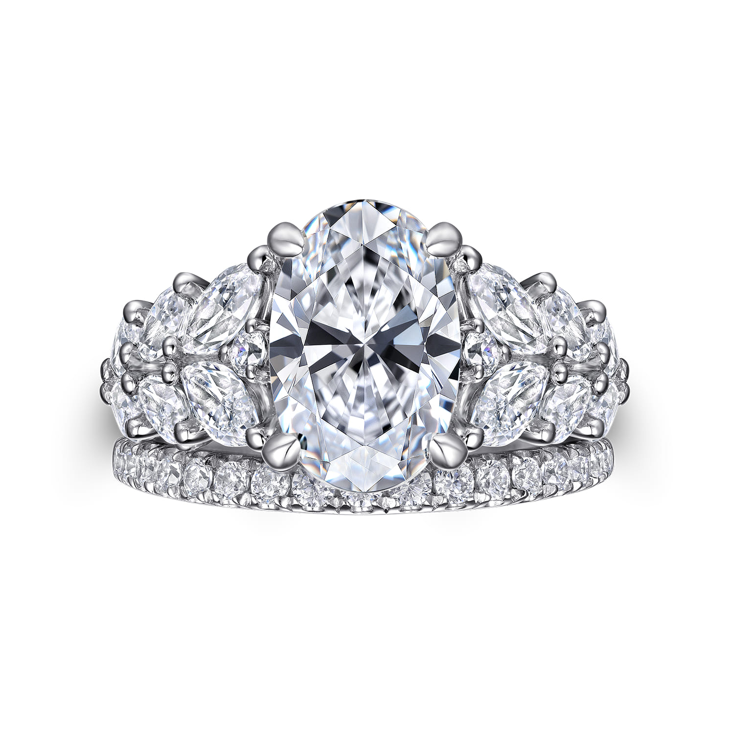 Diamond Wedding Band in 14K White Gold, photograph 4
