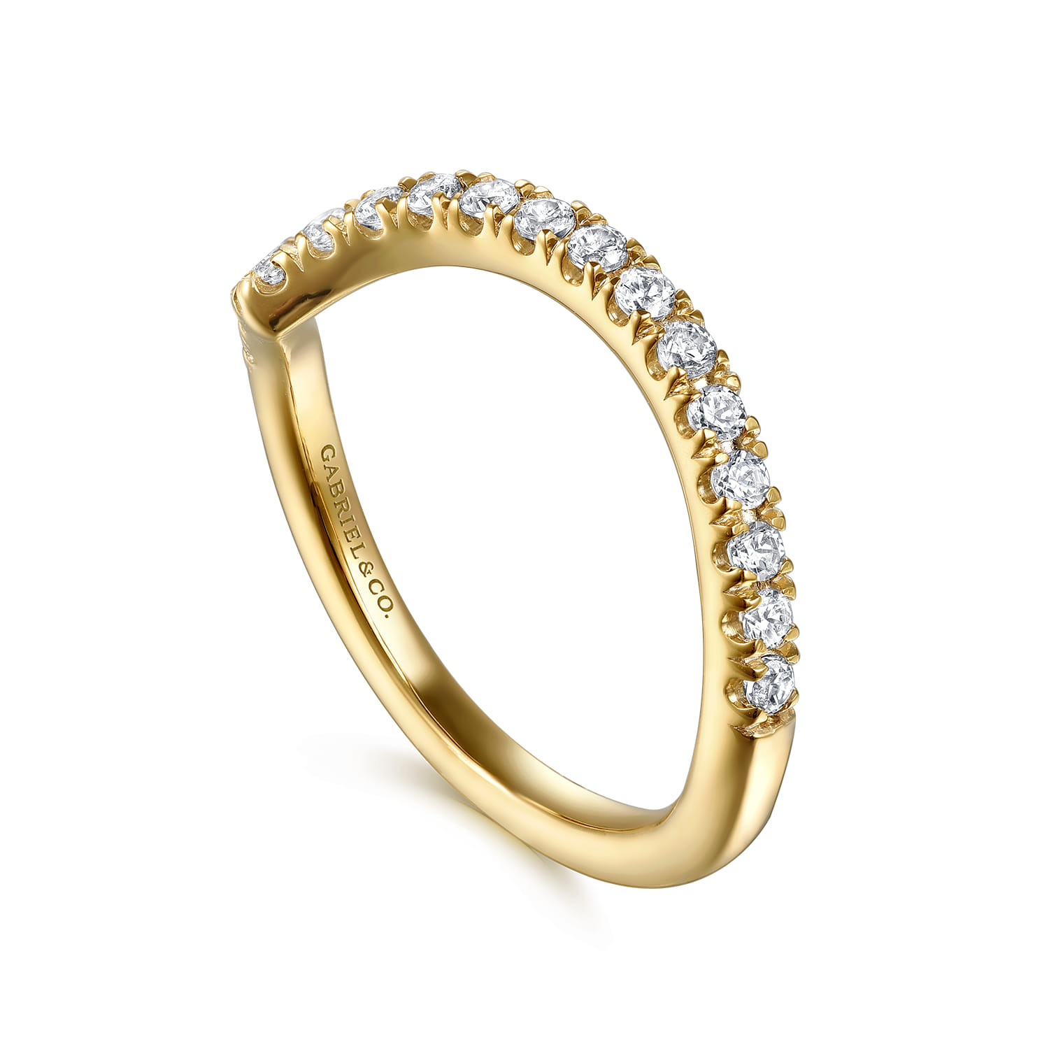 Diamond Wedding Band in 14K Yellow Gold, photograph 3