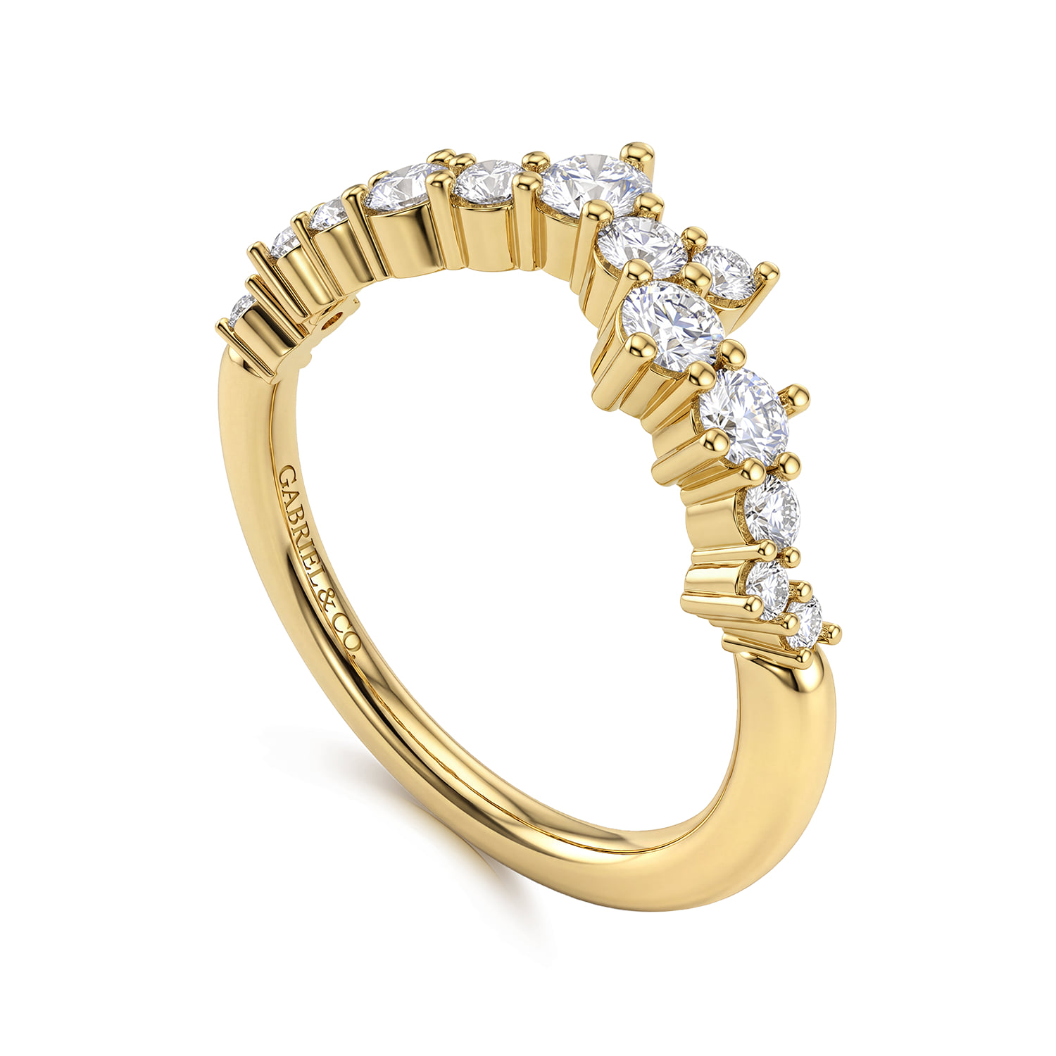 Diamond Wedding Band in 14K Yellow Gold, photograph 3