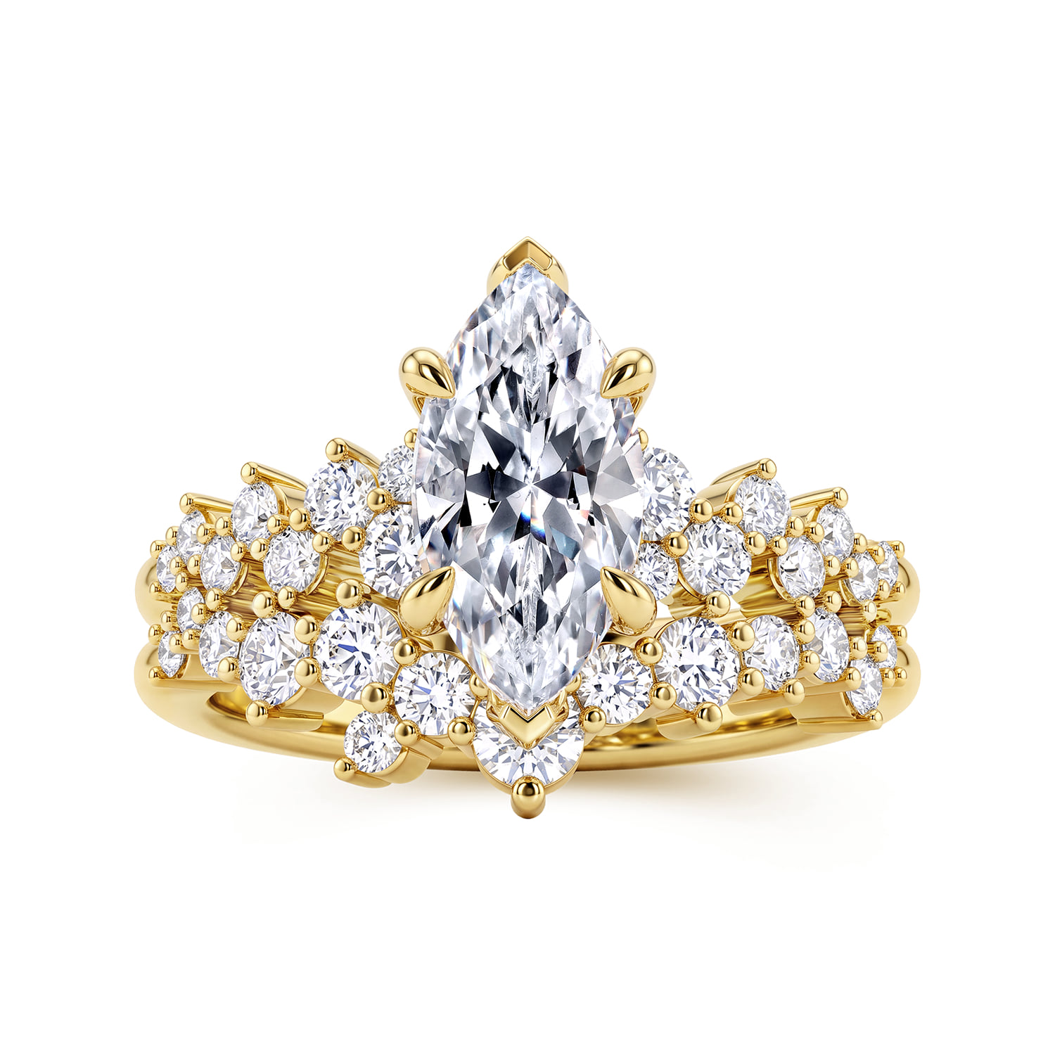 Diamond Wedding Band in 14K Yellow Gold, photograph 4