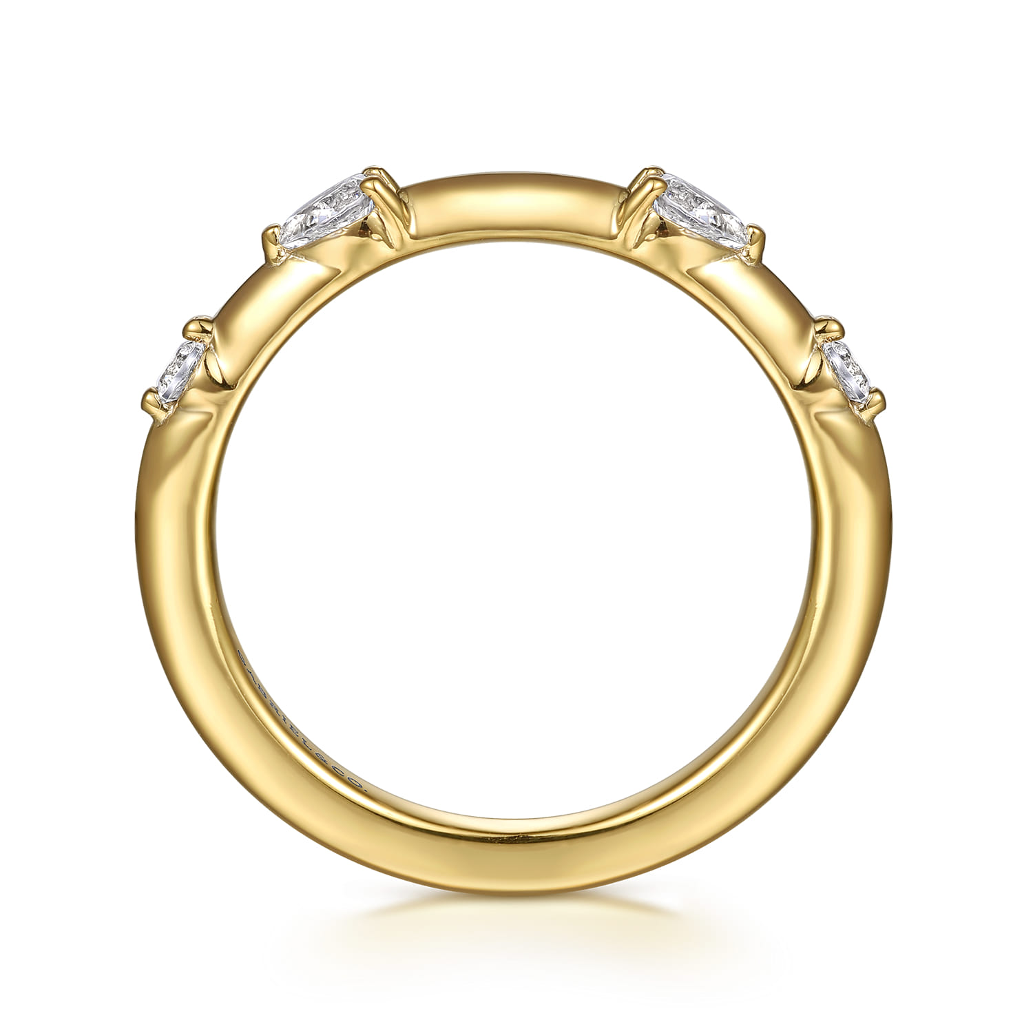 Diamond Wedding Band in 14K Yellow Gold, photograph 2