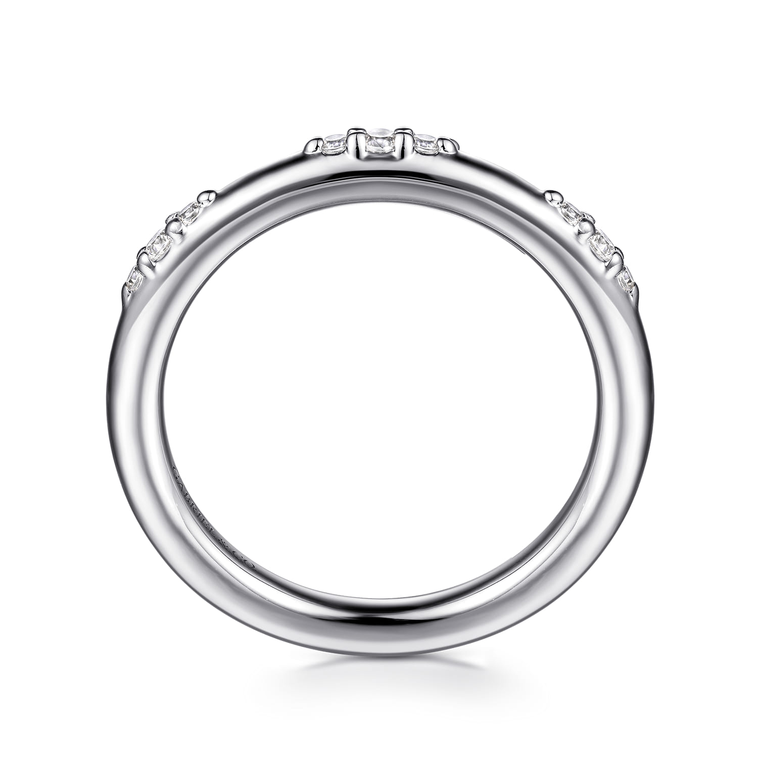 Diamond Wedding Band in 14K White Gold, photograph 2
