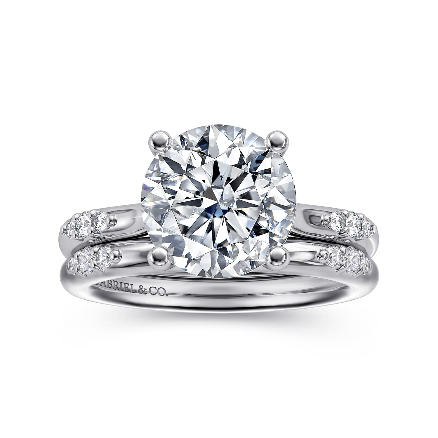 Diamond Wedding Band in 14K White Gold, photograph 4