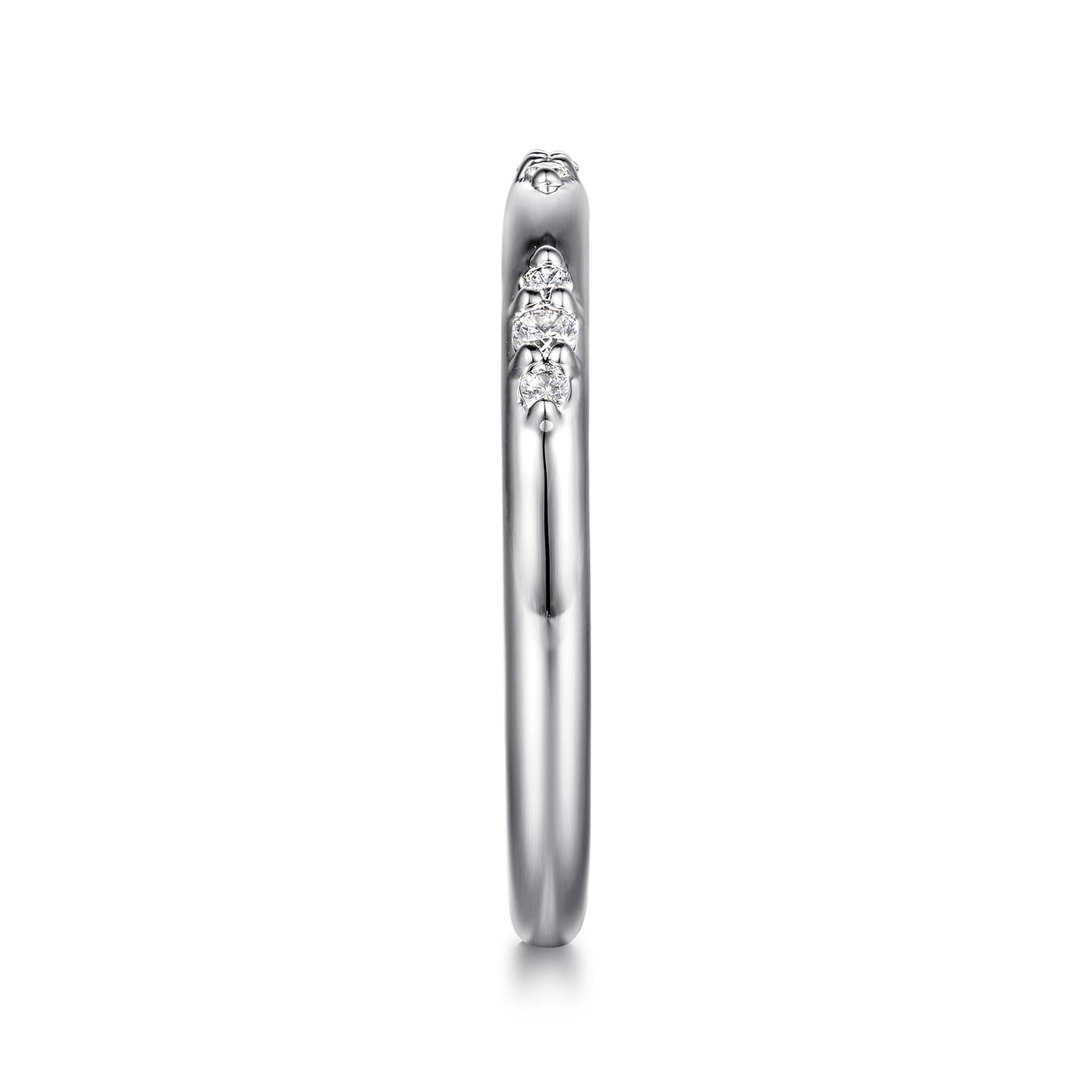 Diamond Wedding Band in 14K White Gold, photograph 5