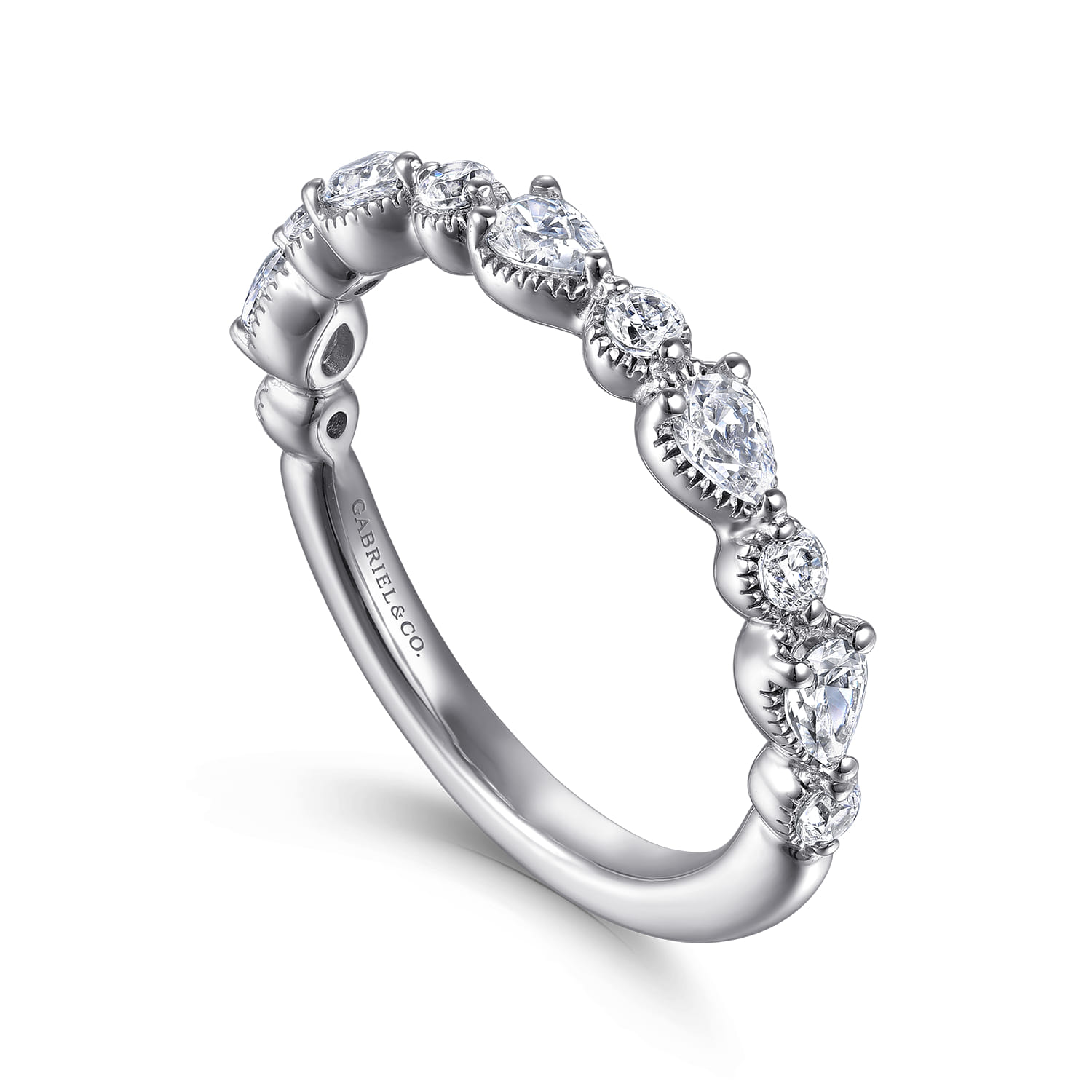 Diamond Wedding Band in 14K White Gold, photograph 3