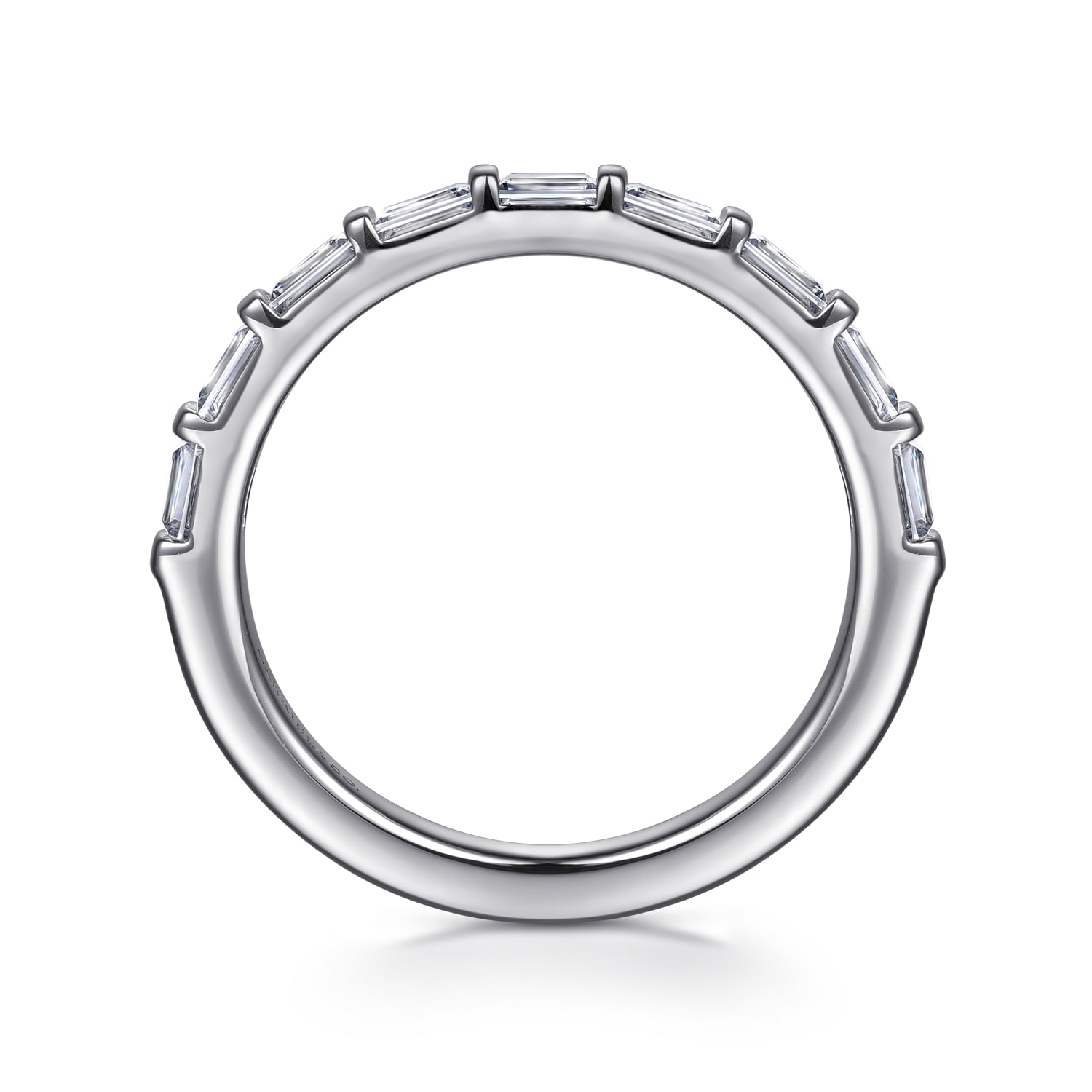 Diamond Wedding Band in 14K White Gold, photograph 2