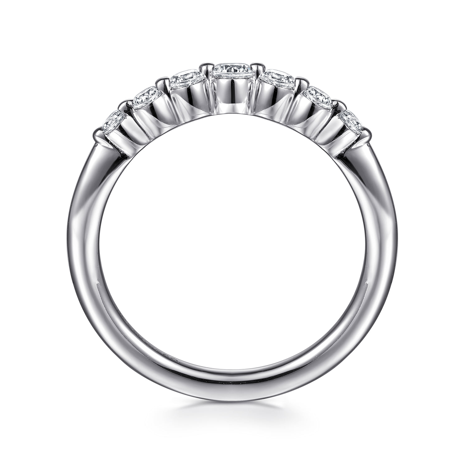 Diamond Wedding Band in 14K White Gold, photograph 2