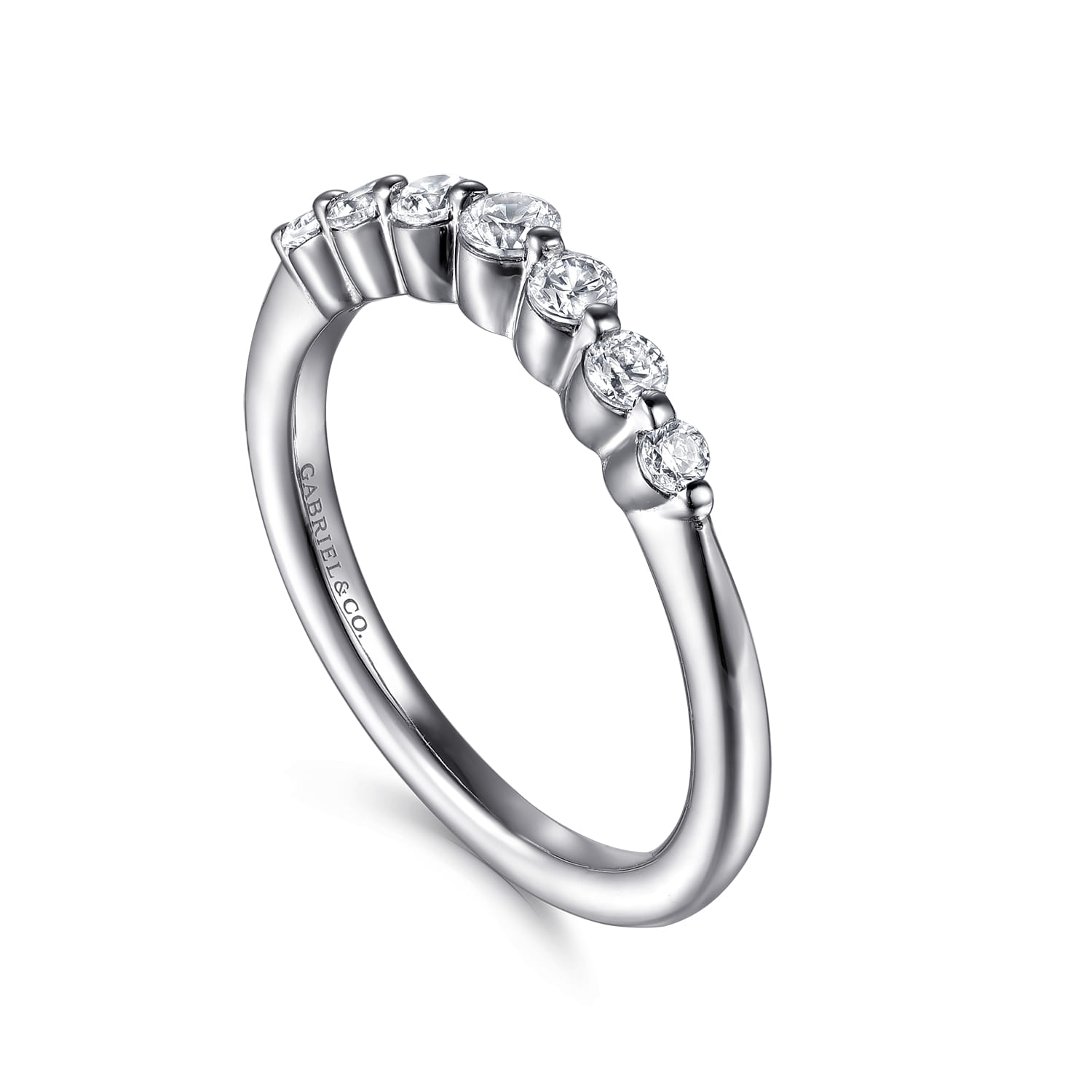 Diamond Wedding Band in 14K White Gold, photograph 3