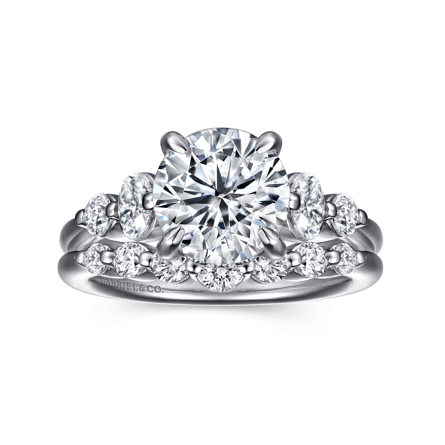 Diamond Wedding Band in 14K White Gold, photograph 4