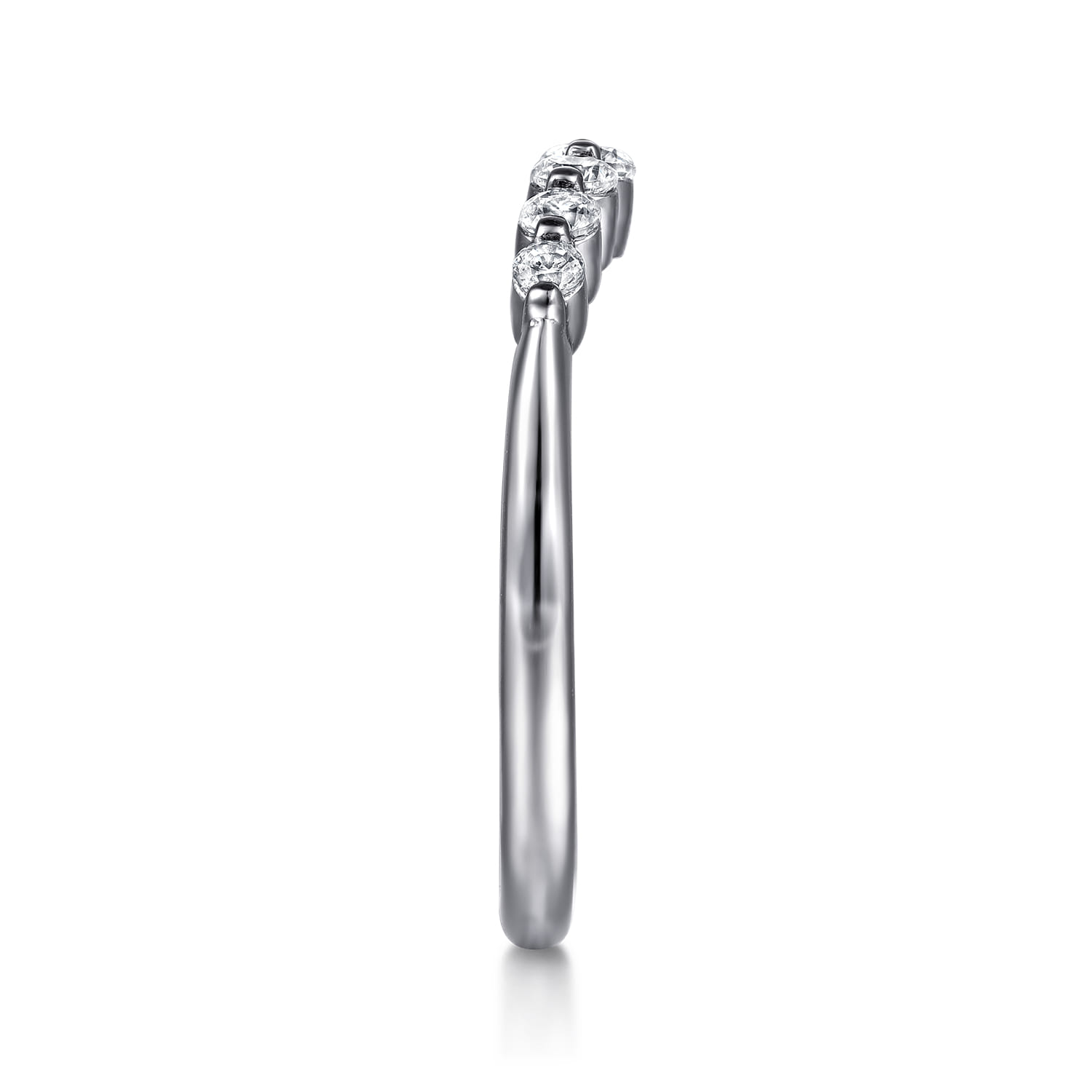 Diamond Wedding Band in 14K White Gold, photograph 5
