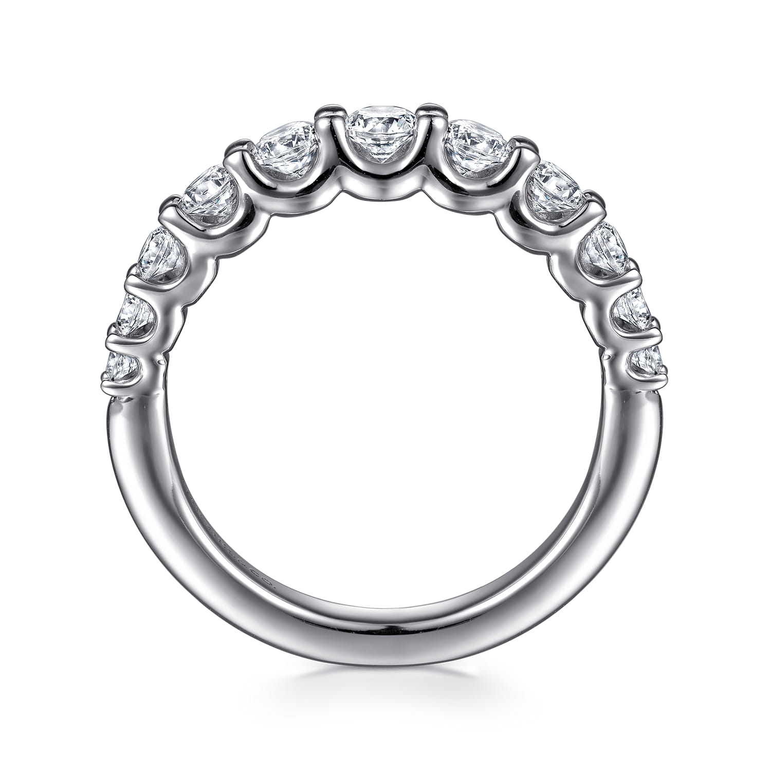 Diamond Wedding Band in 14K White Gold, photograph 2