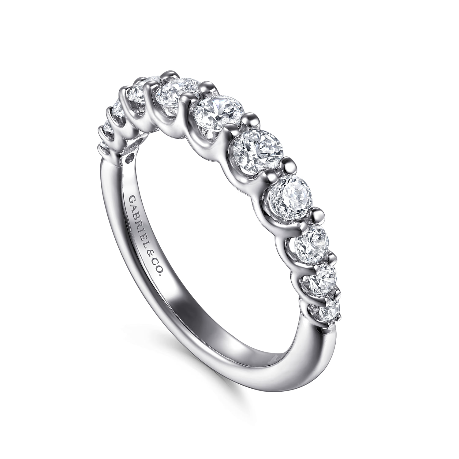 Diamond Wedding Band in 14K White Gold, photograph 3