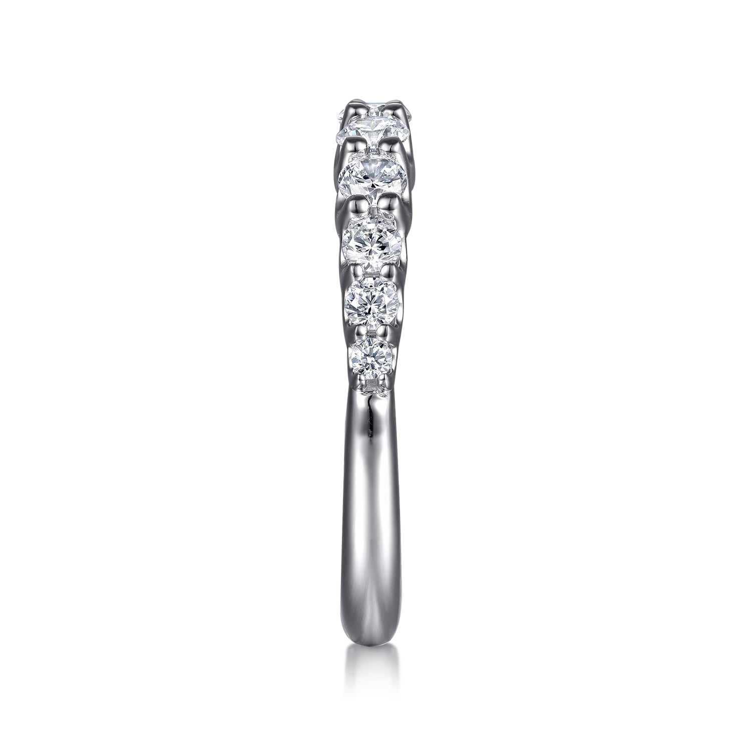 Diamond Wedding Band in 14K White Gold, photograph 4