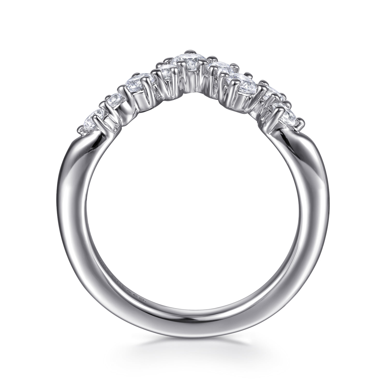 Diamond Wedding Band in 14K White Gold, photograph 2