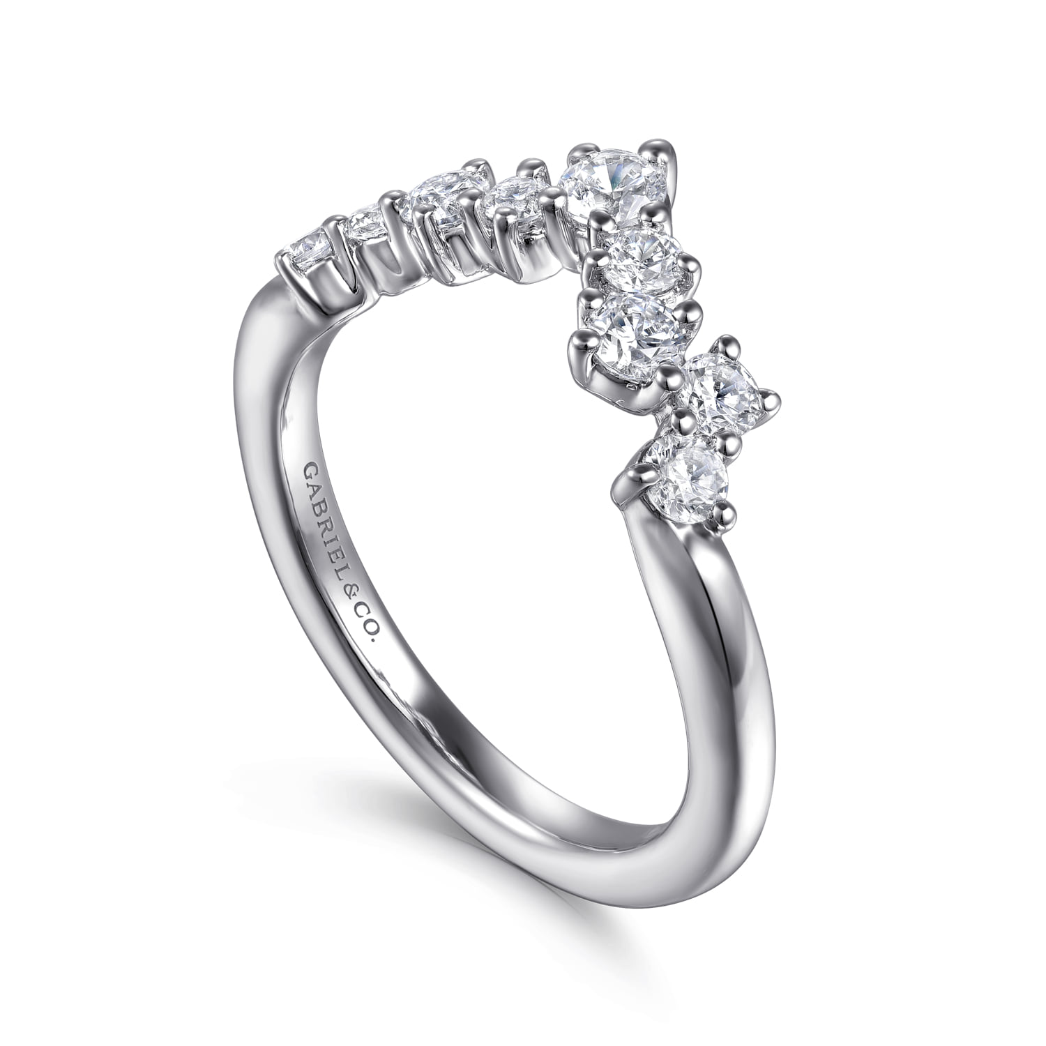 Diamond Wedding Band in 14K White Gold, photograph 3