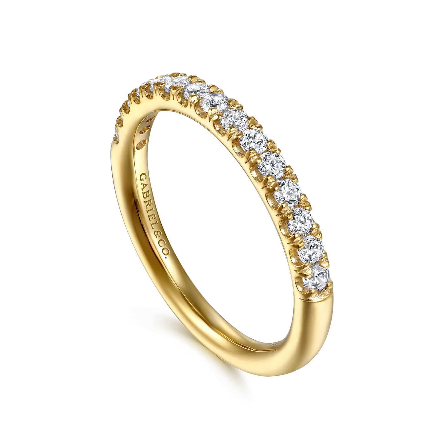 Diamond Wedding Band in 14K Yellow Gold, photograph 3
