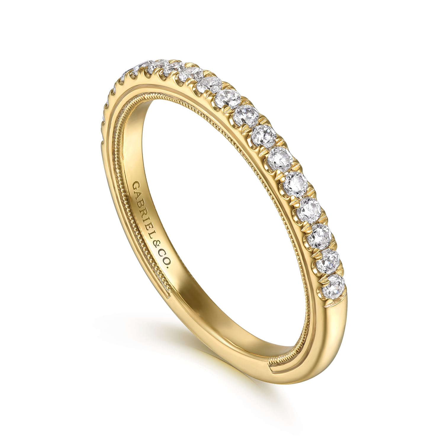 Diamond Wedding Band in 14K Yellow Gold, photograph 3