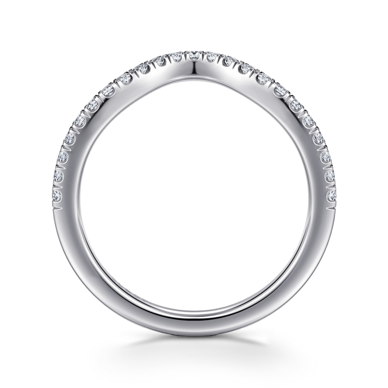 Diamond Matching Wedding Band in 14K White Gold, photograph 2
