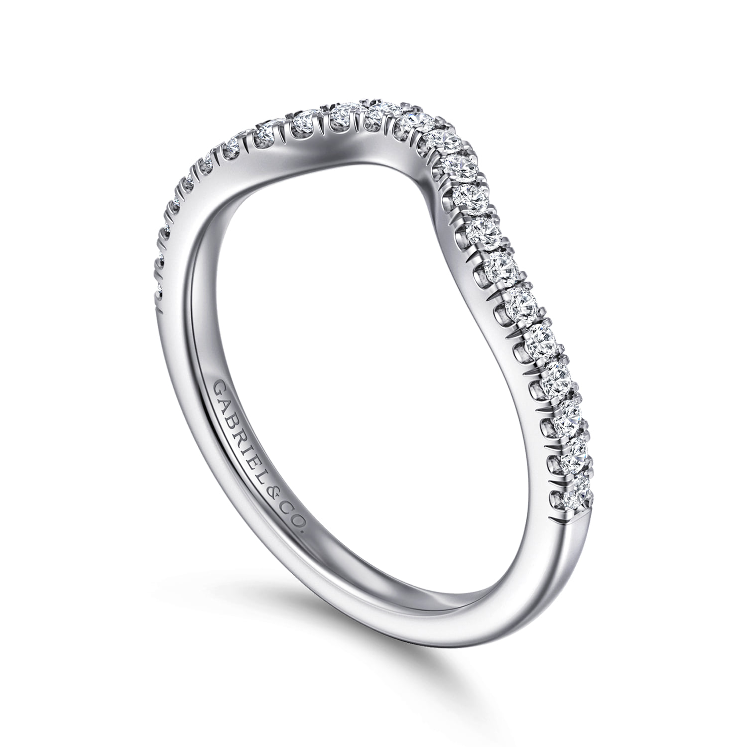 Diamond Matching Wedding Band in 14K White Gold, photograph 3