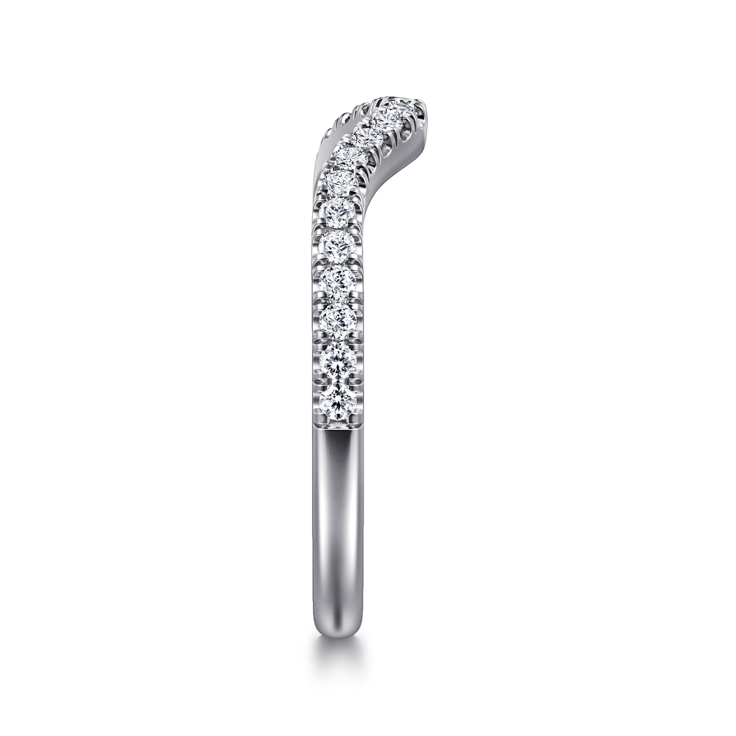 Diamond Matching Wedding Band in 14K White Gold, photograph 5