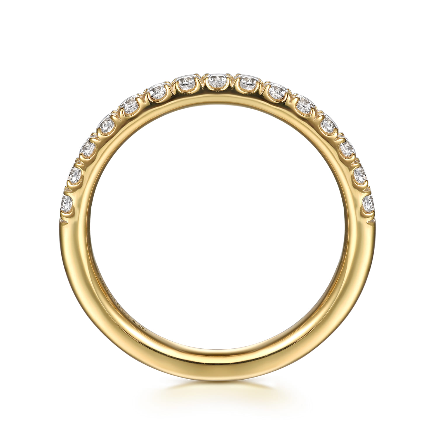 Diamond Wedding Band in 14K Yellow Gold, photograph 2