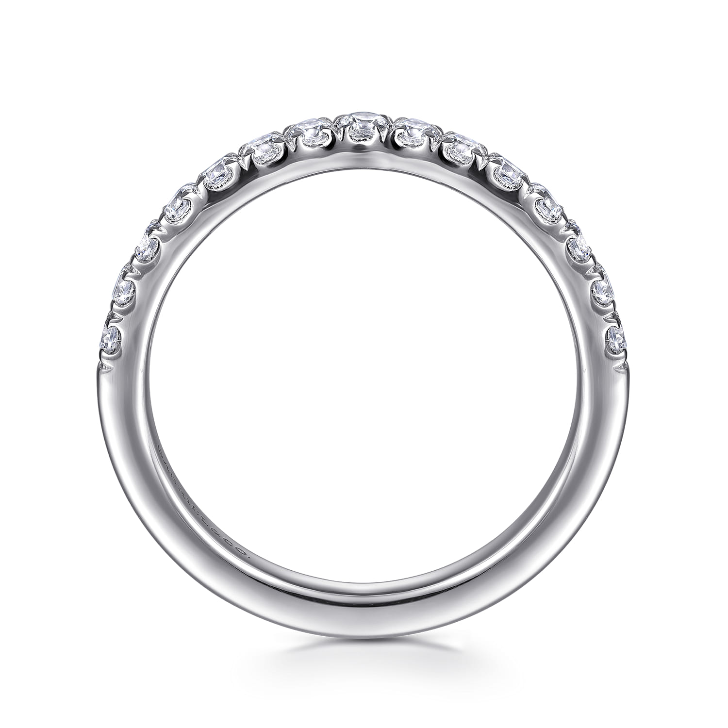 Diamond Wedding Band in 14K White Gold, photograph 2