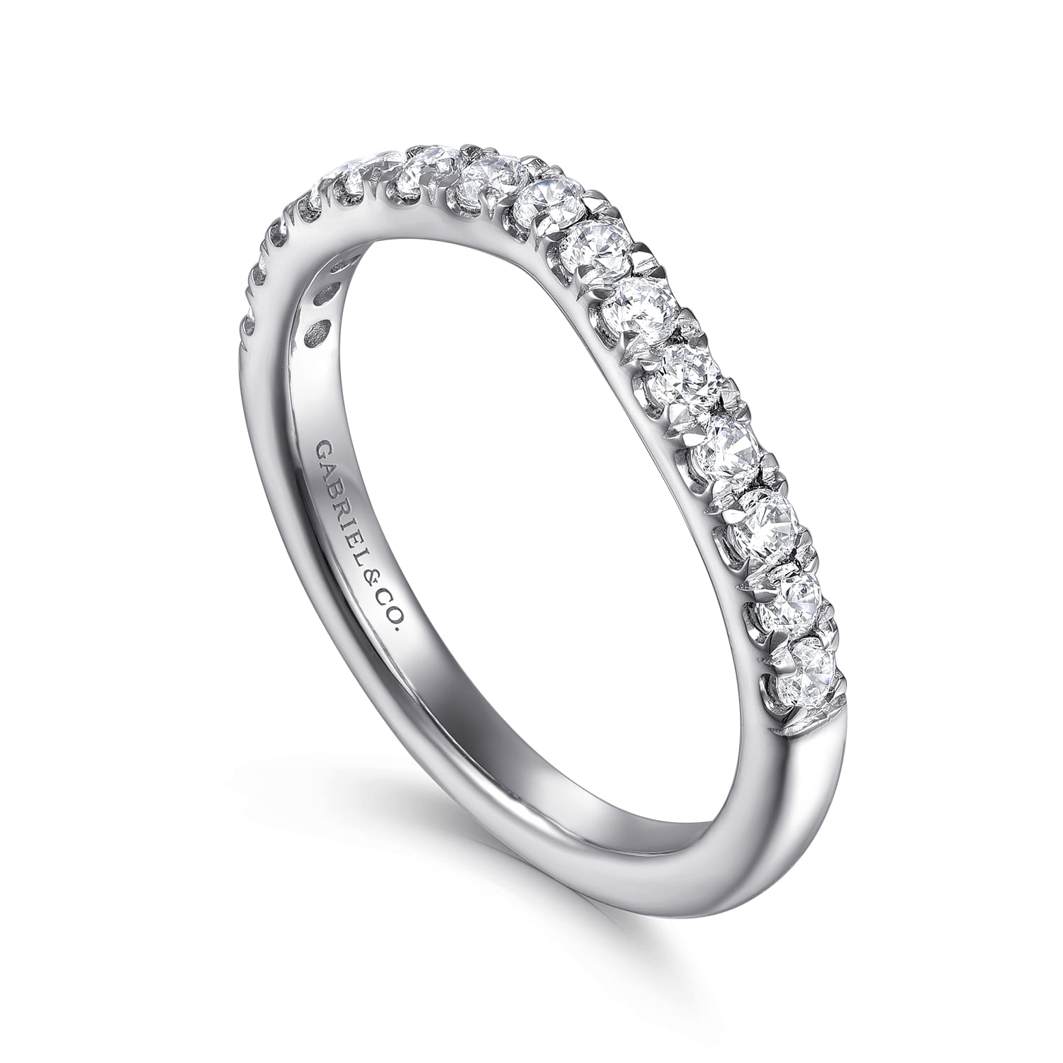 Diamond Wedding Band in 14K White Gold, photograph 3