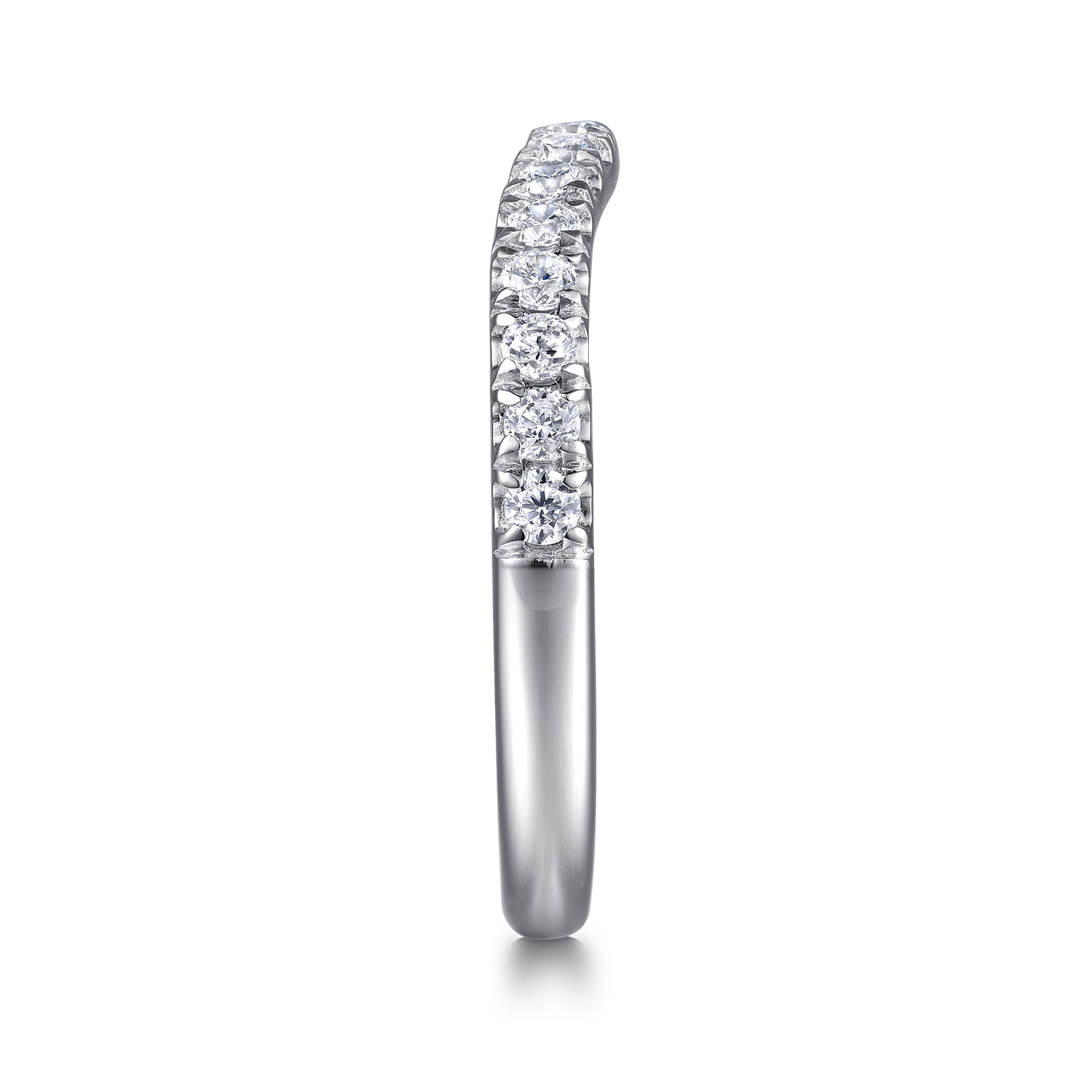 Diamond Wedding Band in 14K White Gold, photograph 5