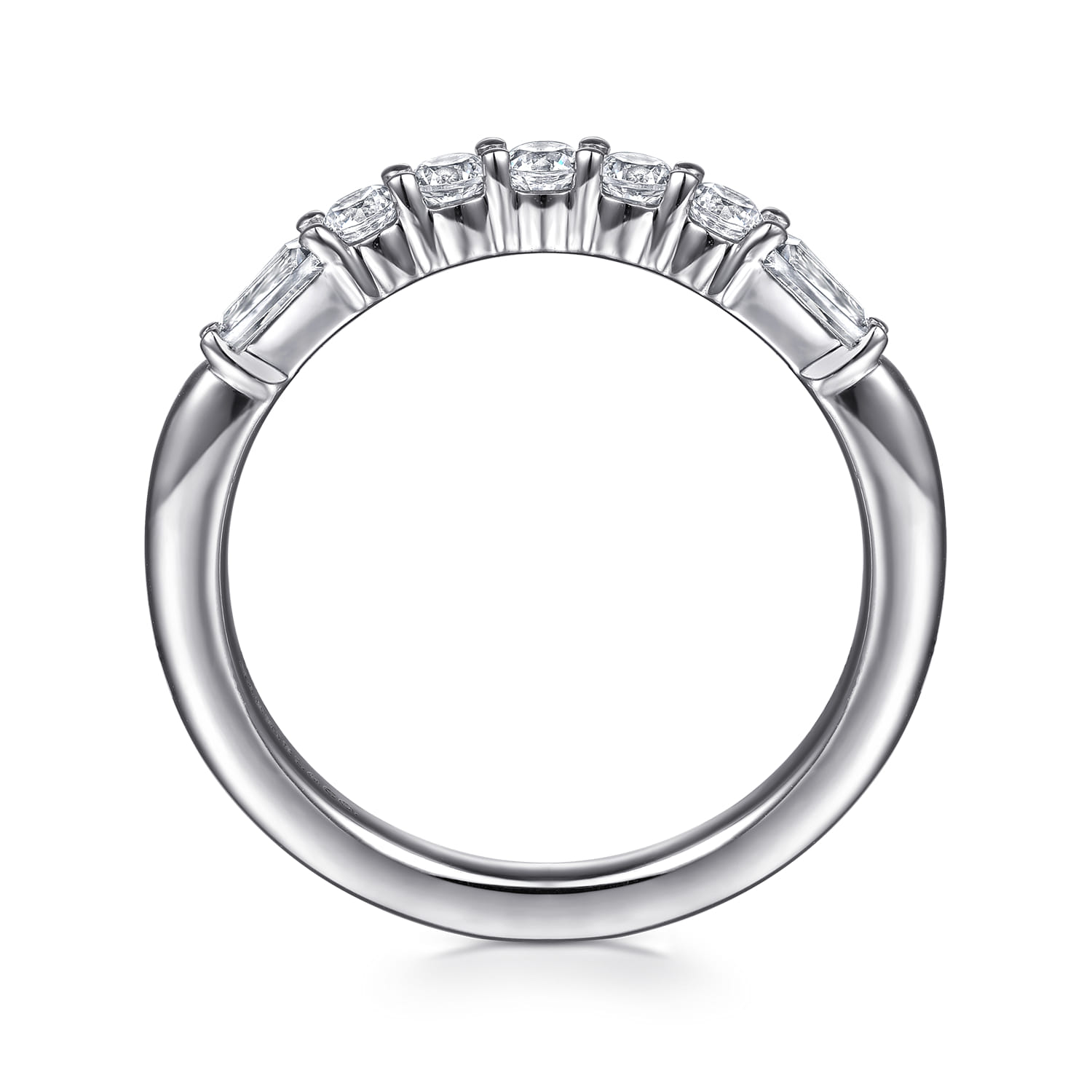 Diamond Wedding Band in 14K White Gold, photograph 2