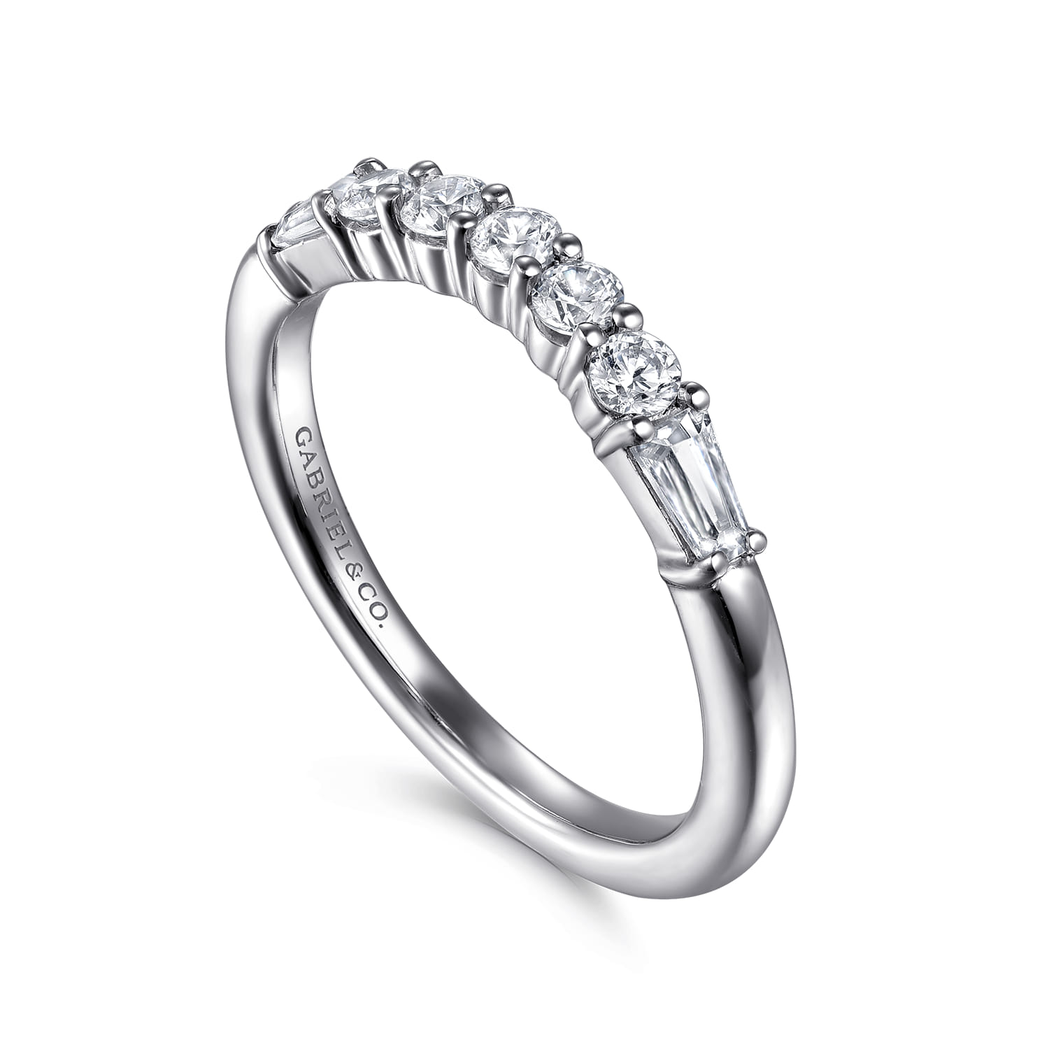 Diamond Wedding Band in 14K White Gold, photograph 3