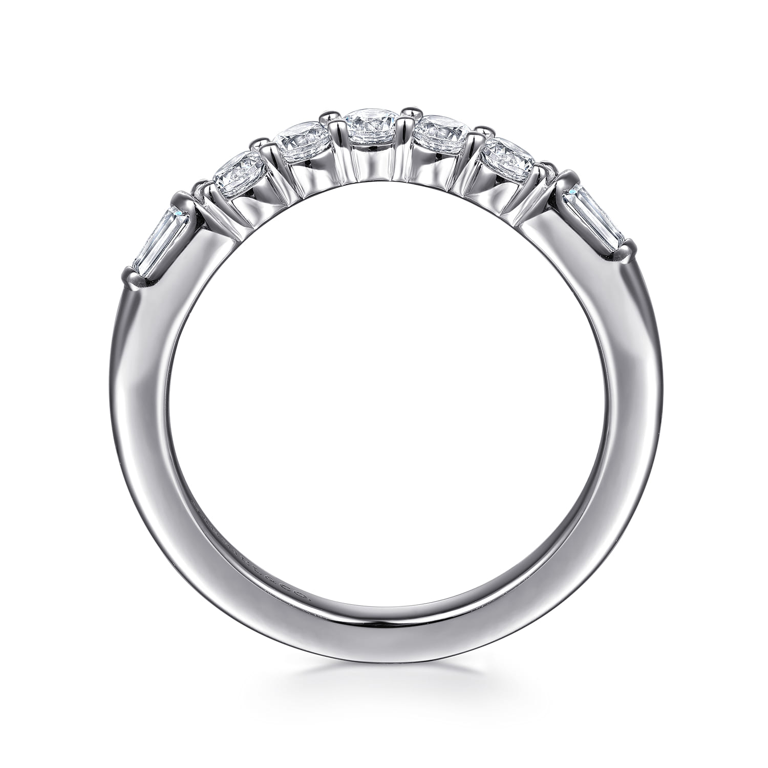 Diamond Wedding Band in 14K White Gold, photograph 2