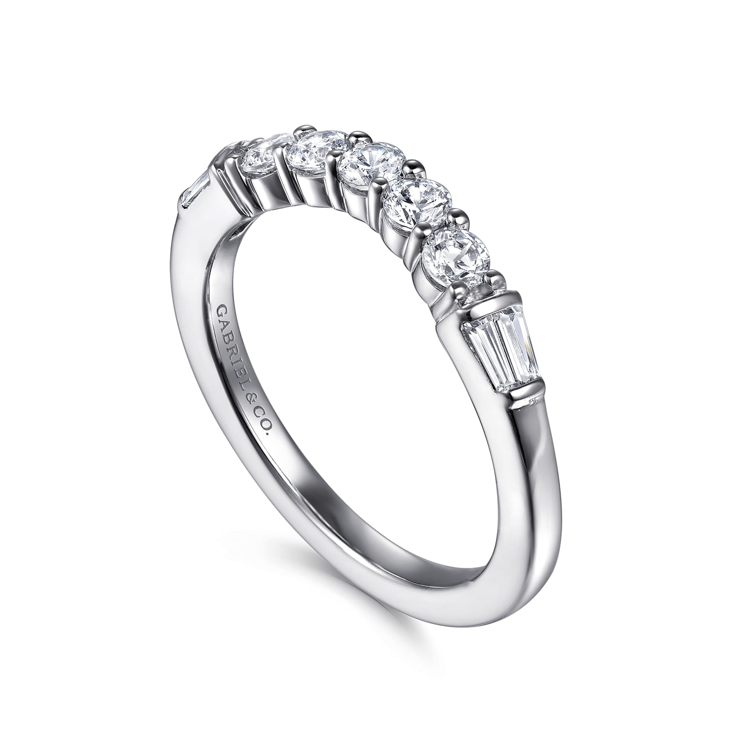 Diamond Wedding Band in 14K White Gold, photograph 3