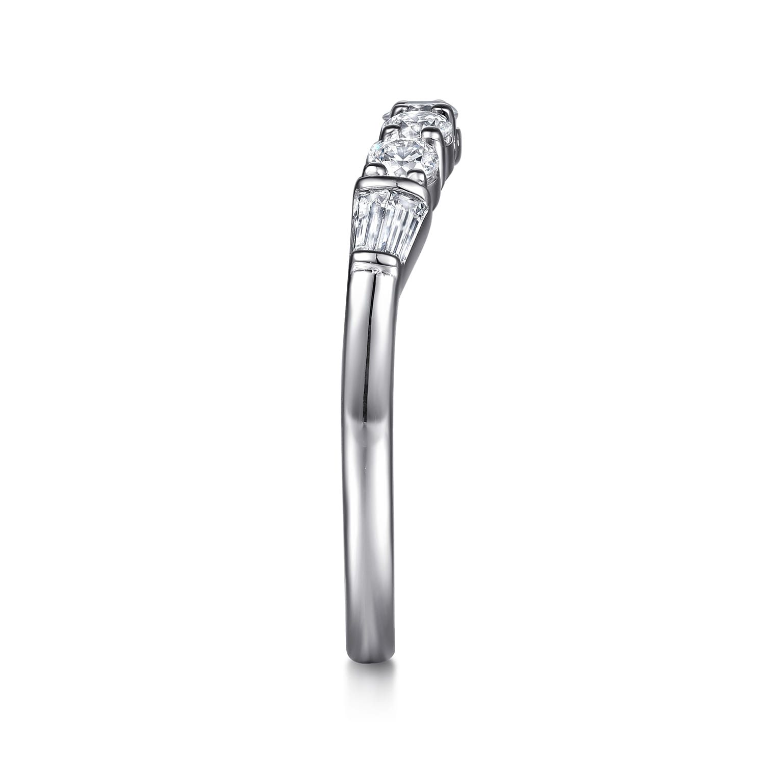 Diamond Wedding Band in 14K White Gold, photograph 4